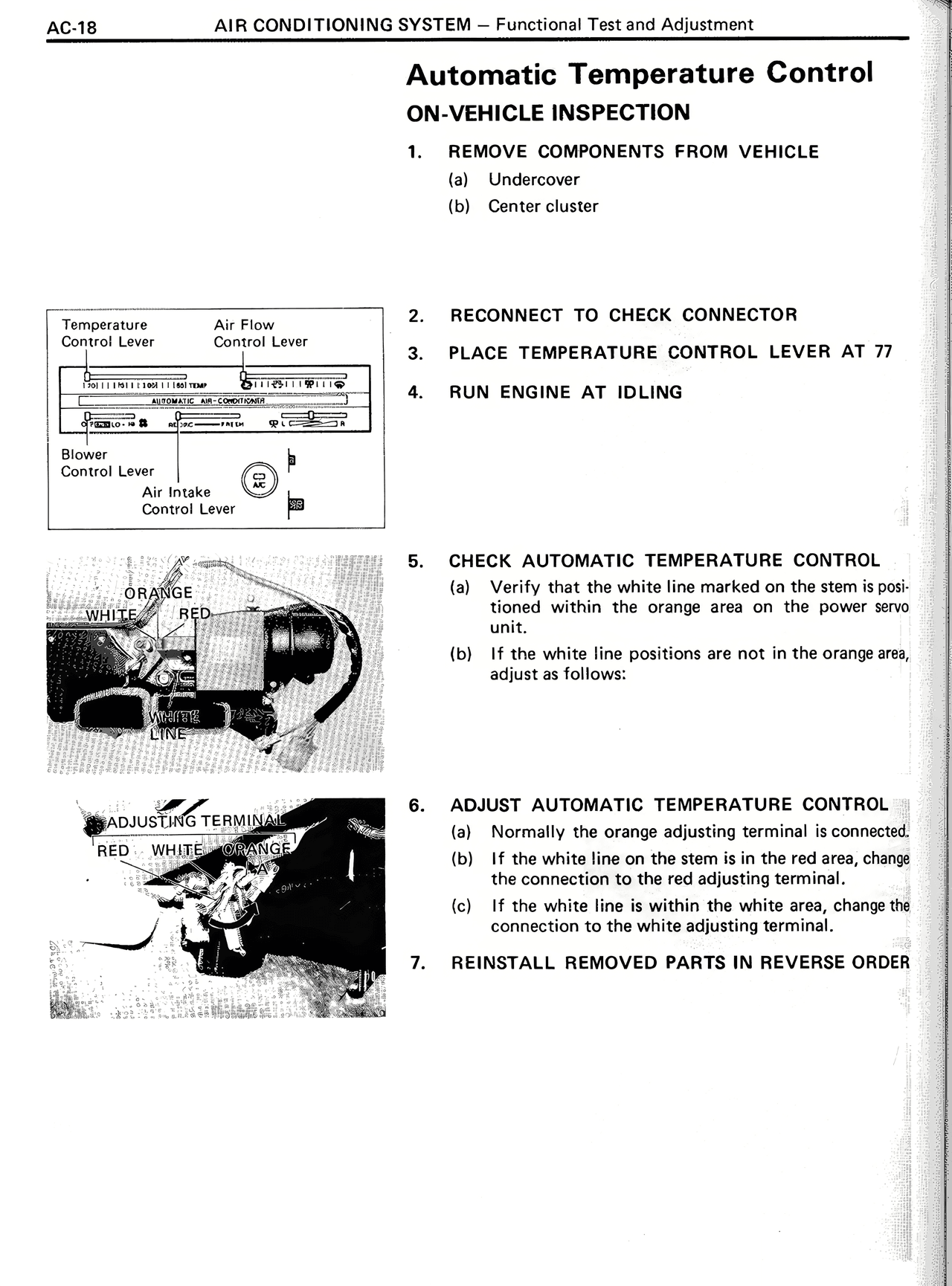 Automatic Temperature Control — MK2 Supra Air Conditioning System, page 18