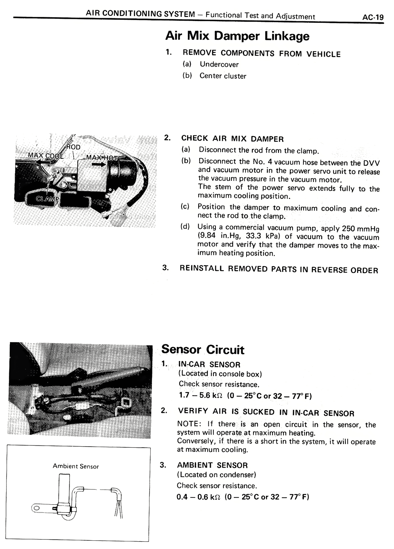 Air Mix Damper Linkage — MK2 Supra Air Conditioning System, page 19