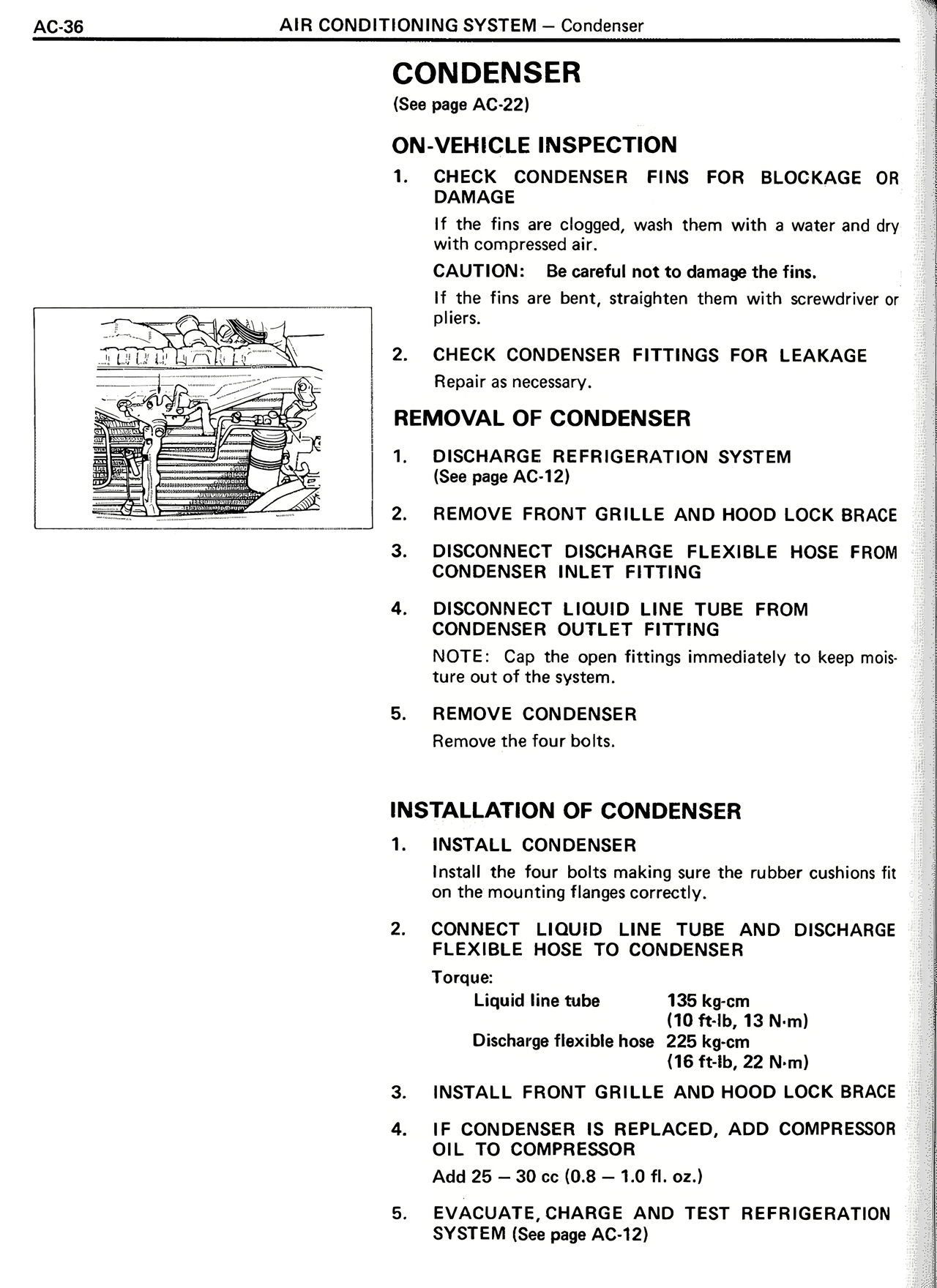 Condenser — MK2 Supra Air Conditioning System, page 36