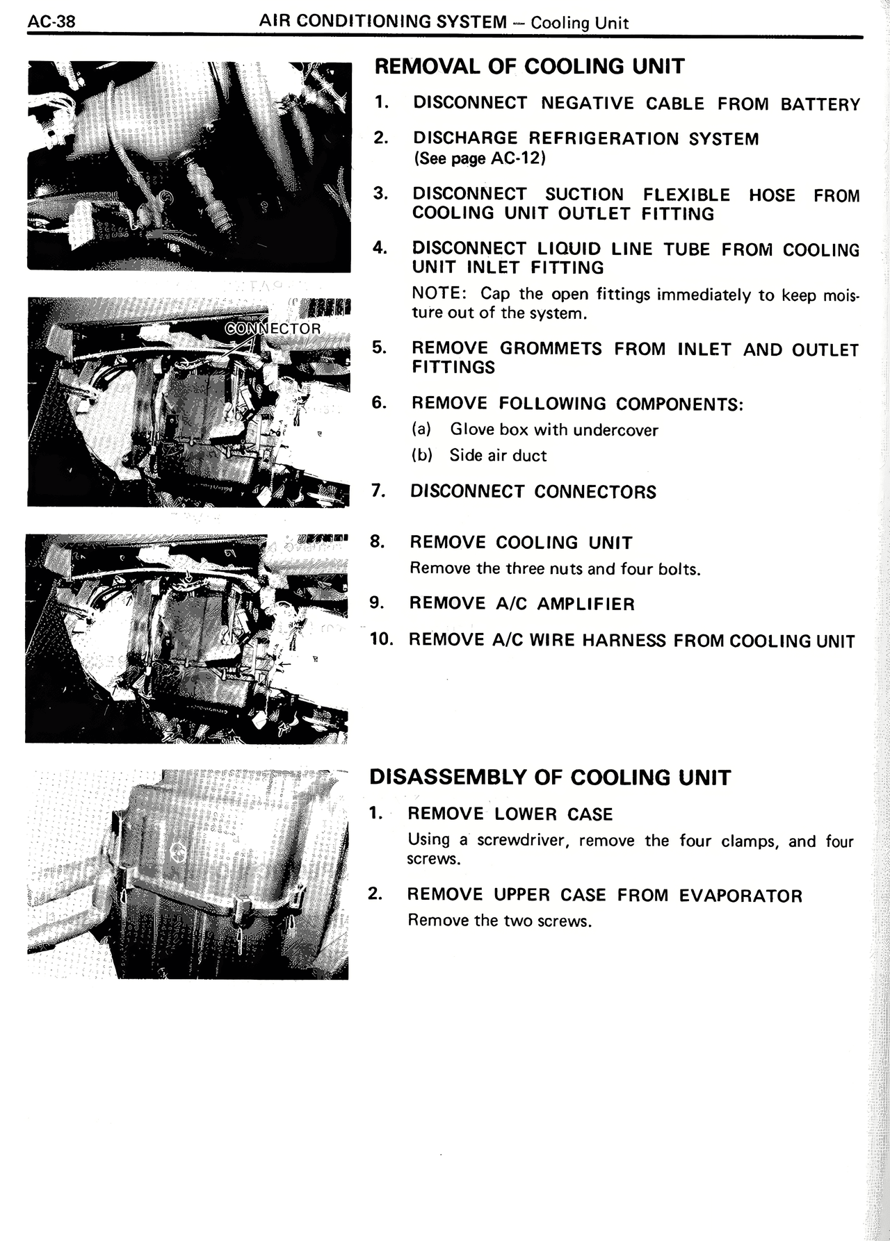 Removal of Cooling Unit — MK2 Supra Air Conditioning System, page 38