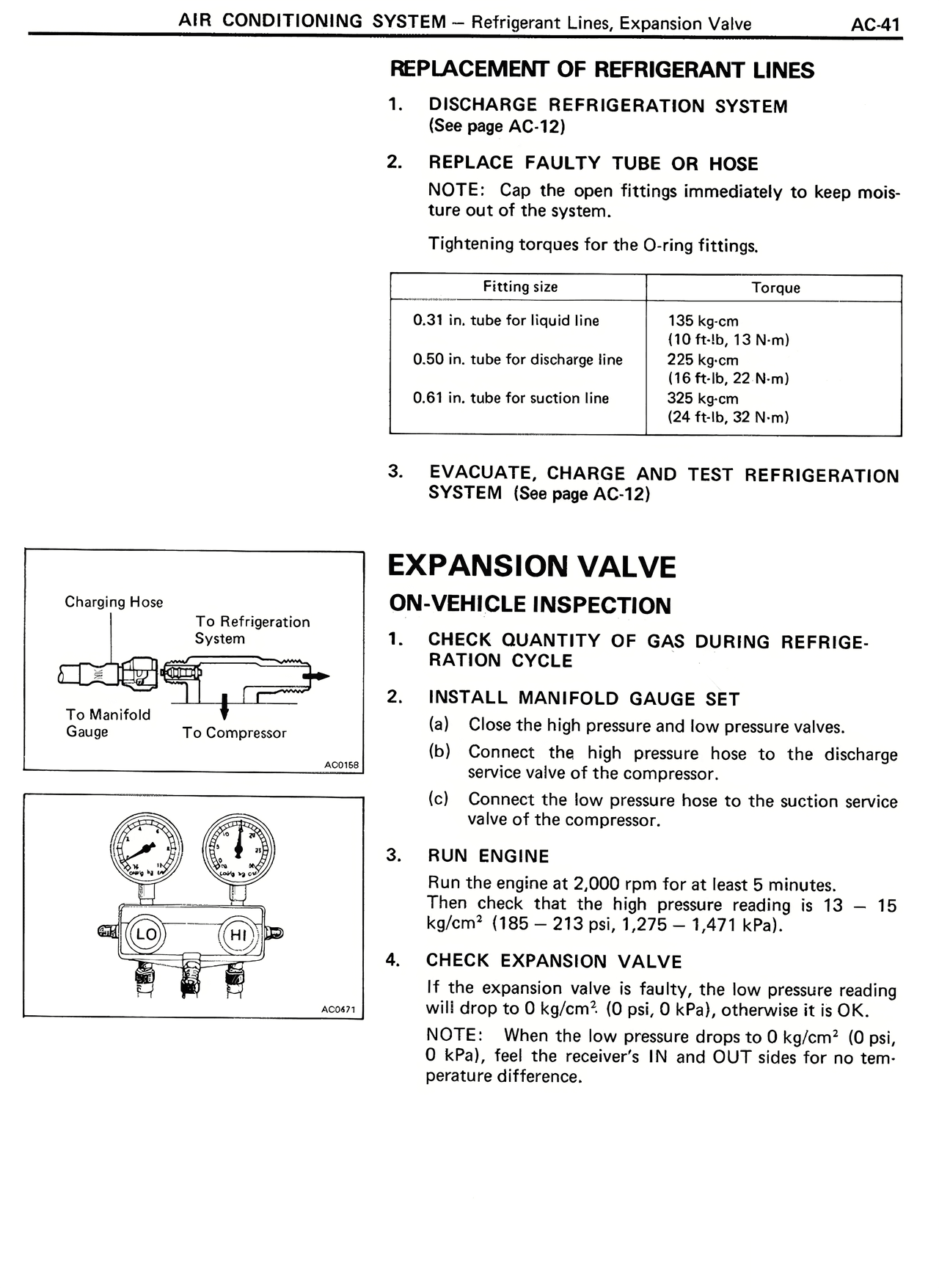 Replacement of Refrigerant Lines — MK2 Supra Air Conditioning System, page 41