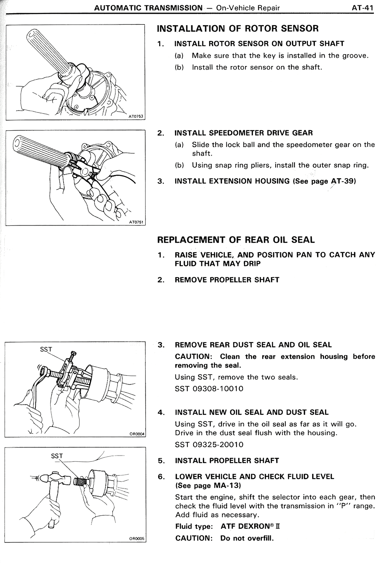Installation of Rotor Sensor — MK2 Supra Automatic Transmission, page 41