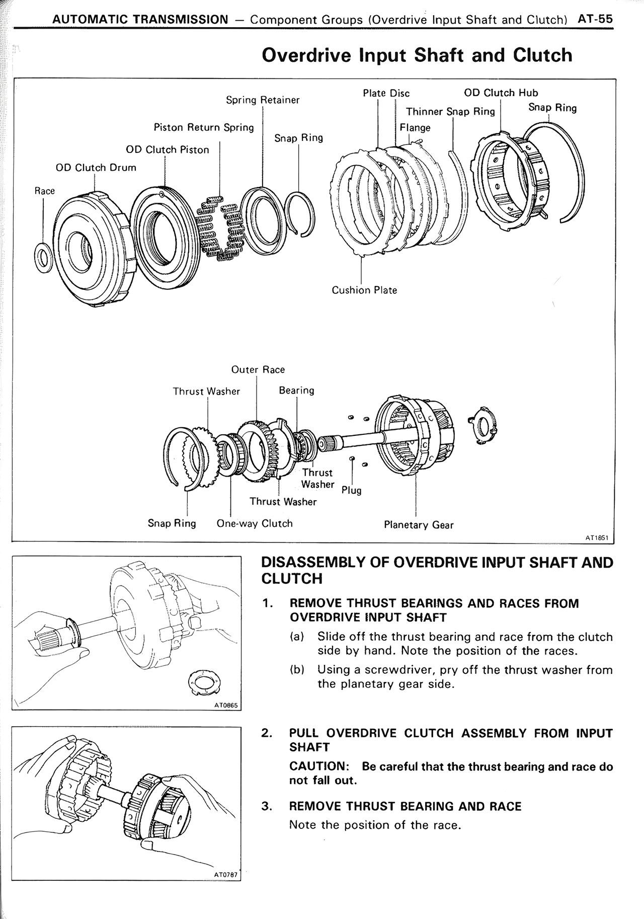 Overdrive Input Shaft and Clutch — MK2 Supra Automatic Transmission, page 55