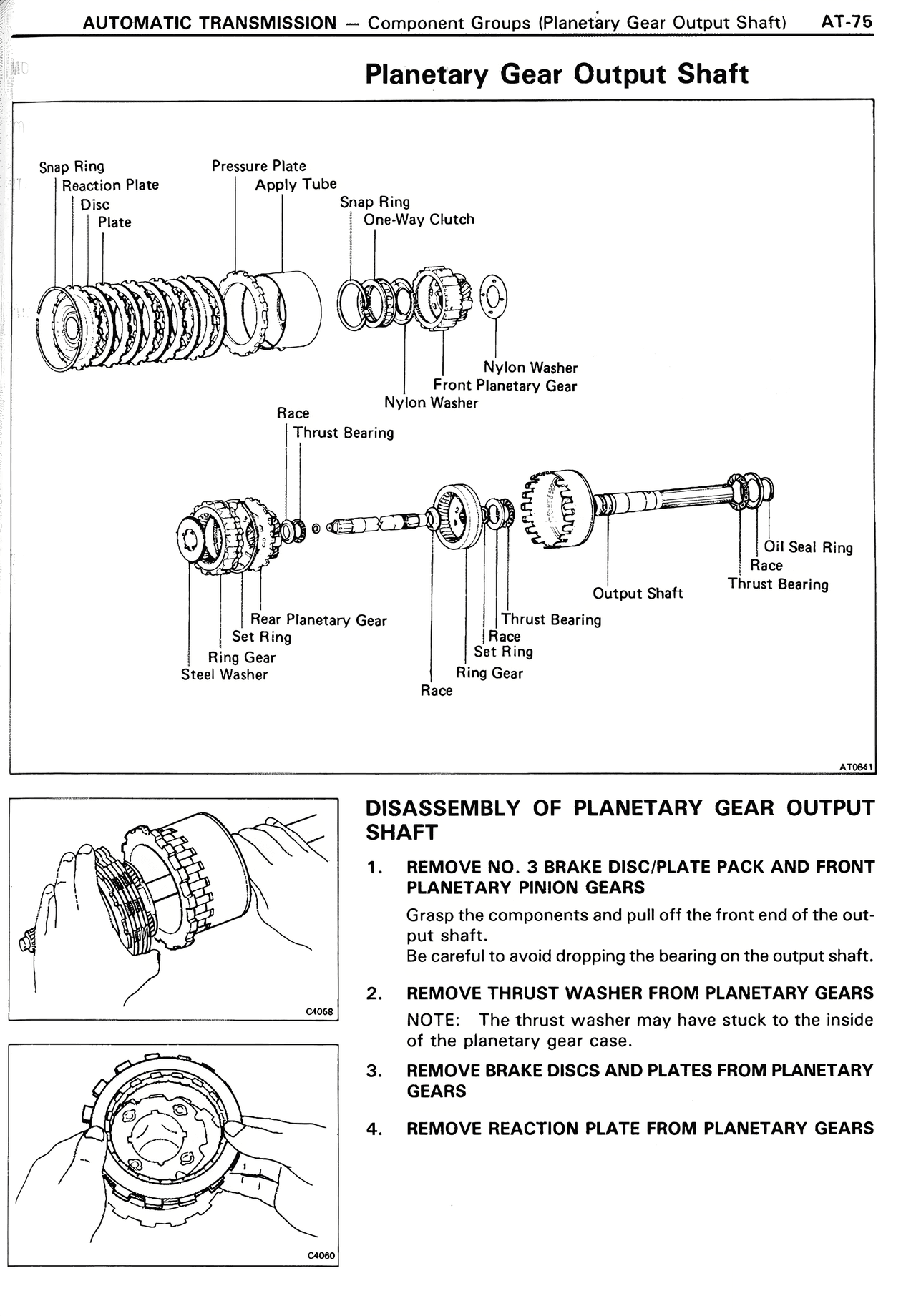 Planetary Gear Output Shaft — MK2 Supra Automatic Transmission, page 75