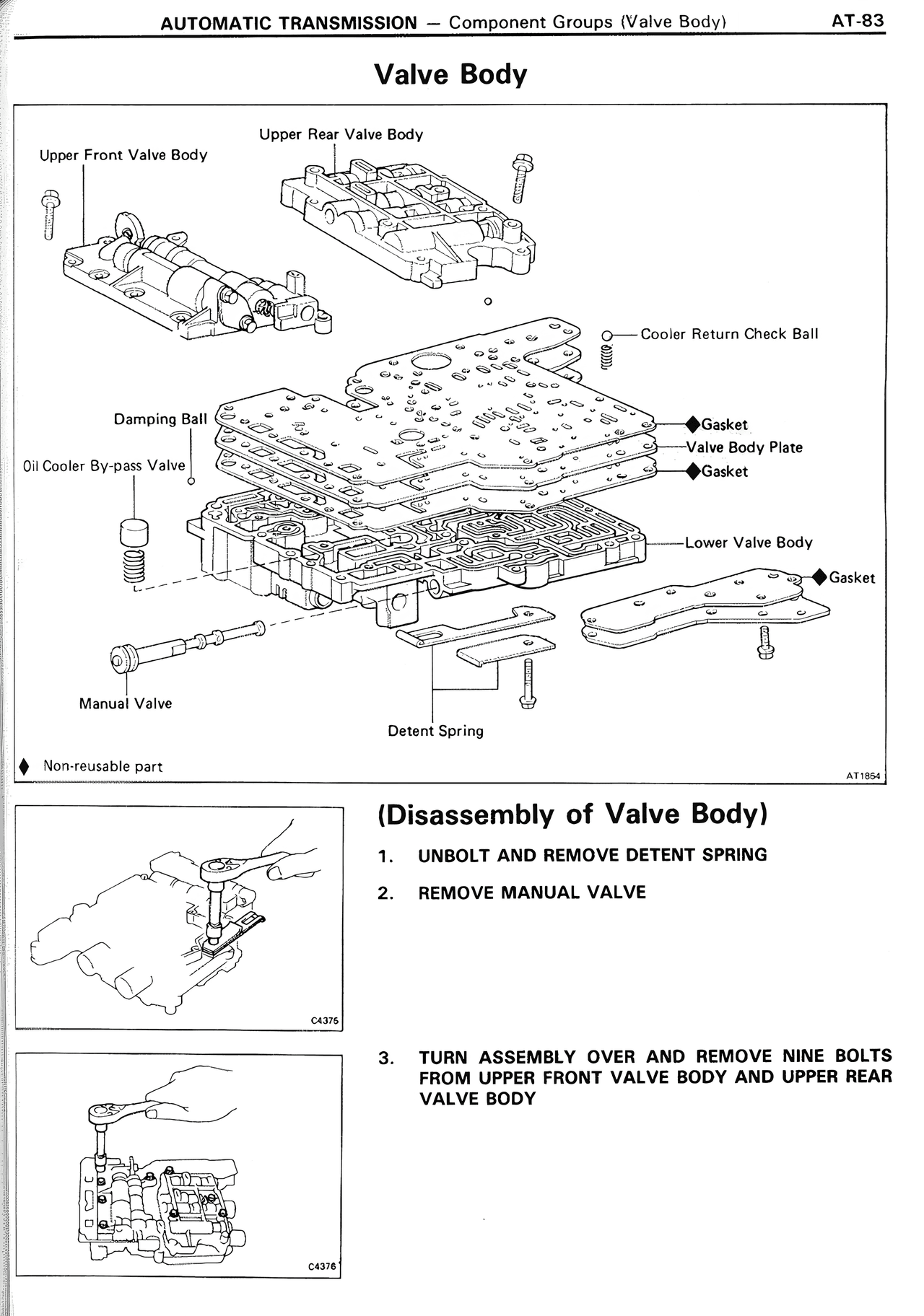 Valve Body — MK2 Supra Automatic Transmission, page 83