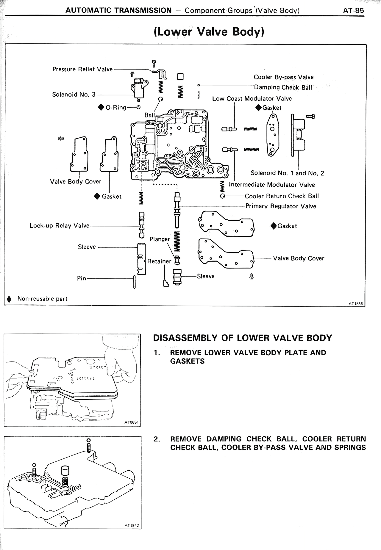 (Lower Valve Body) — MK2 Supra Automatic Transmission, page 85