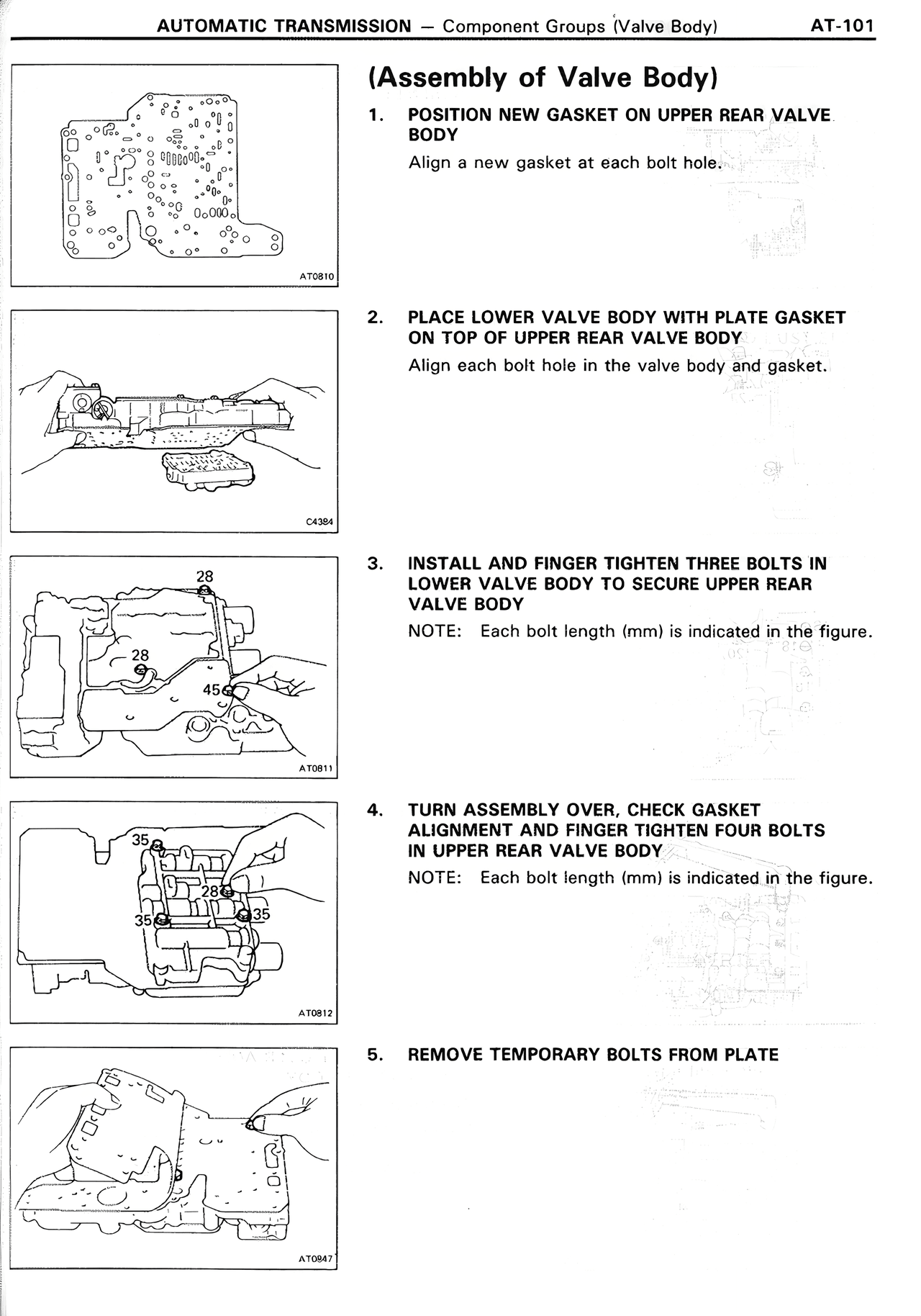 (Assembly of Valve Body) — MK2 Supra Automatic Transmission, page 101