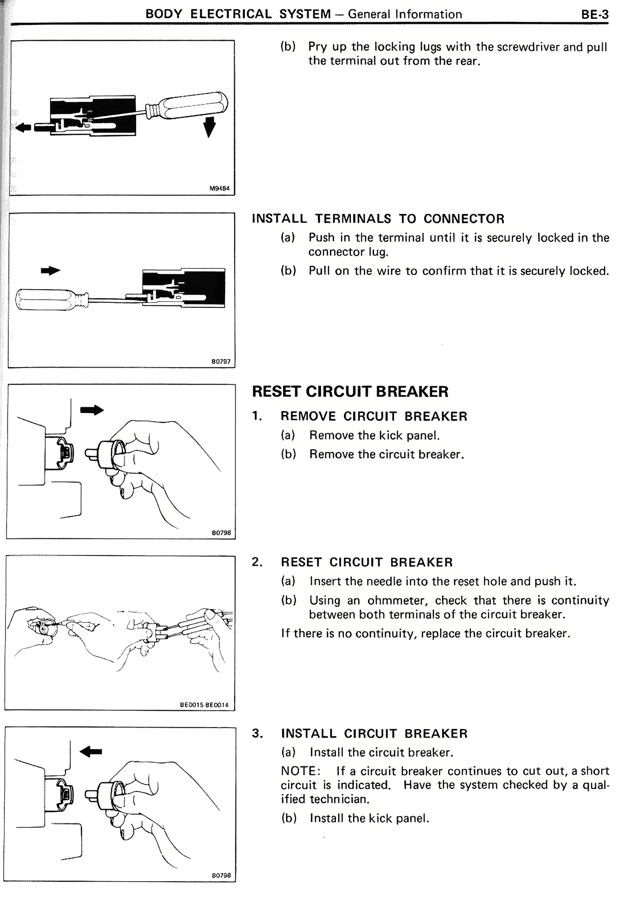 Body Electrical System — MK2 Supra Body Electrical System, page 3