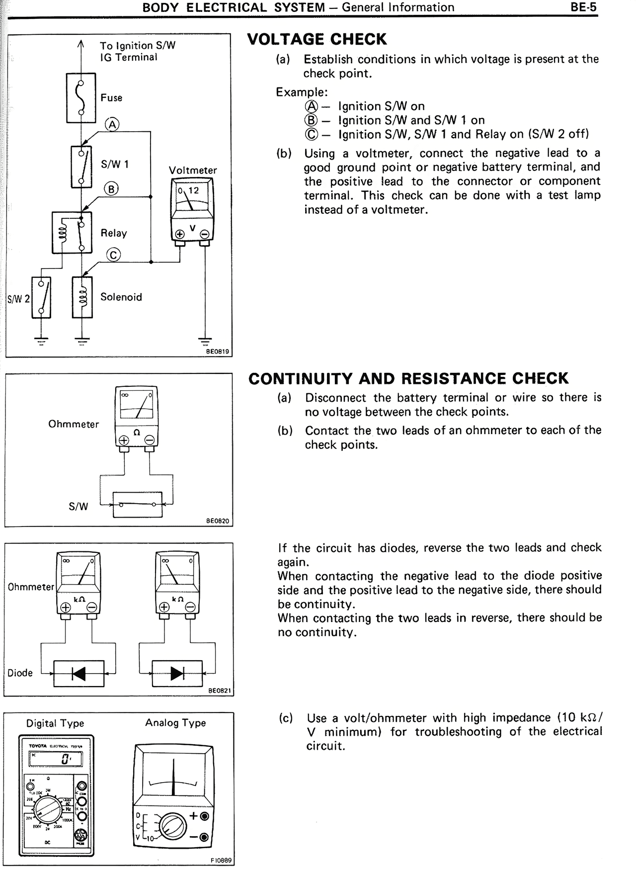 Body Electrical System — MK2 Supra Body Electrical System, page 5