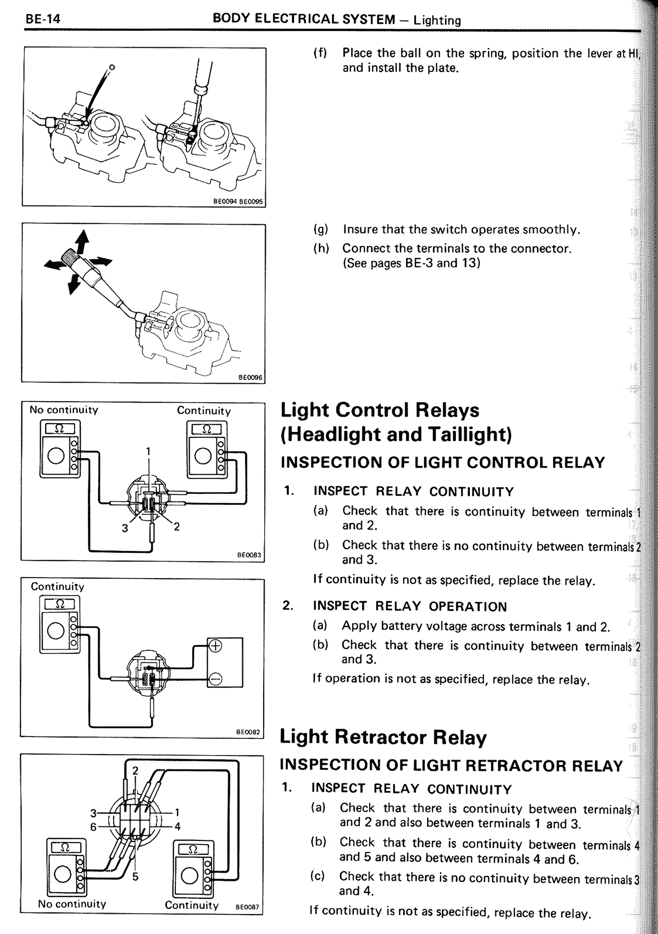 Body Electrical System — MK2 Supra Body Electrical System, page 14