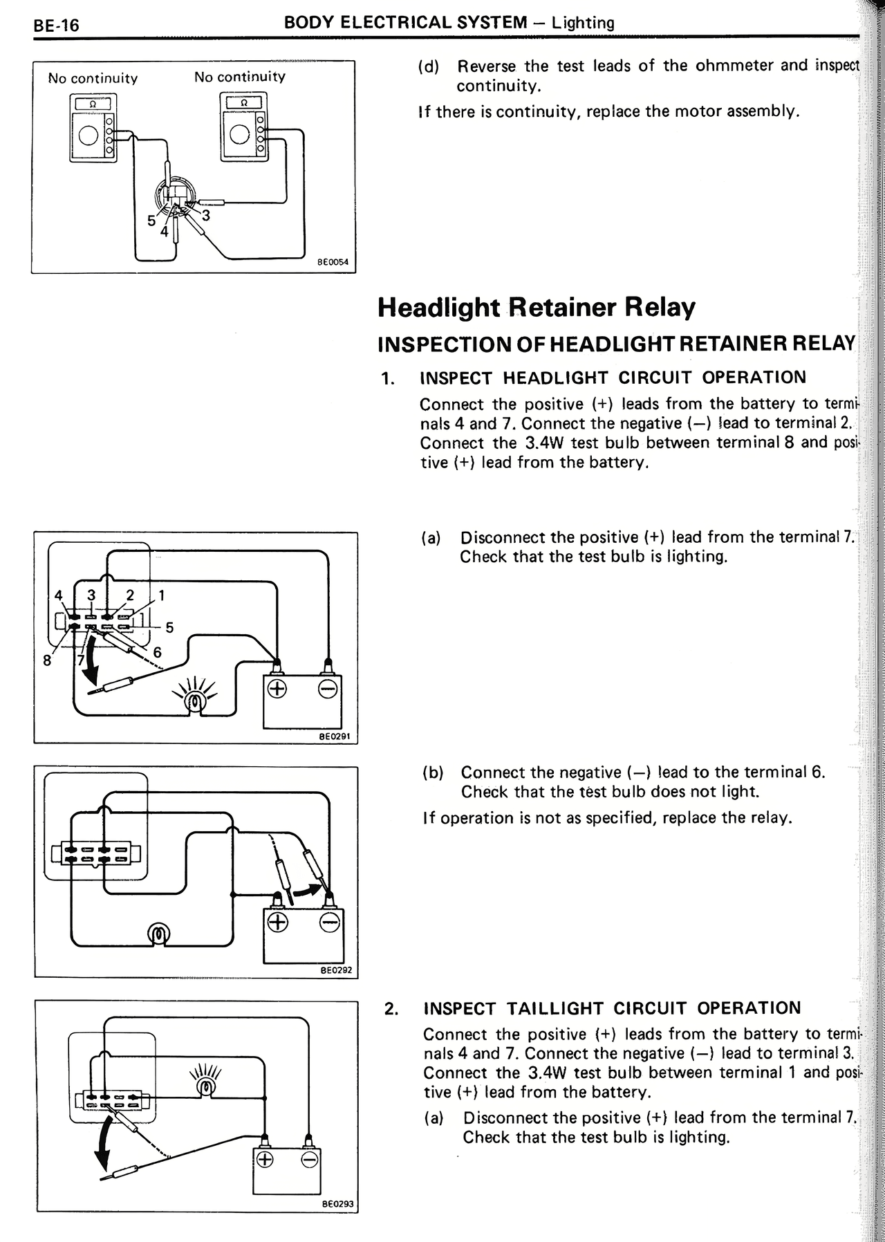 Headlight Retainer Relay — MK2 Supra Body Electrical System, page 16