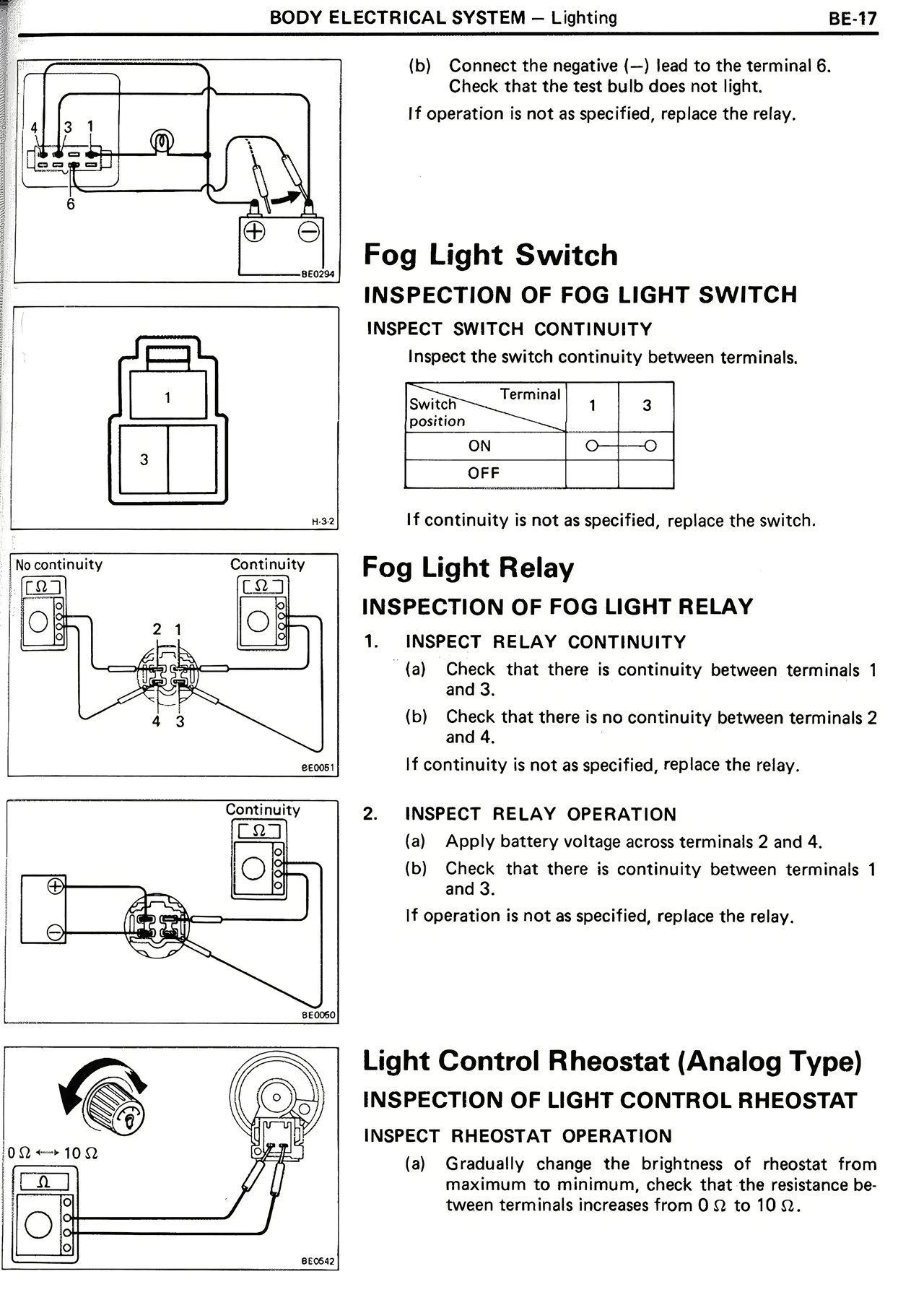 Body Electrical System — MK2 Supra Body Electrical System, page 17