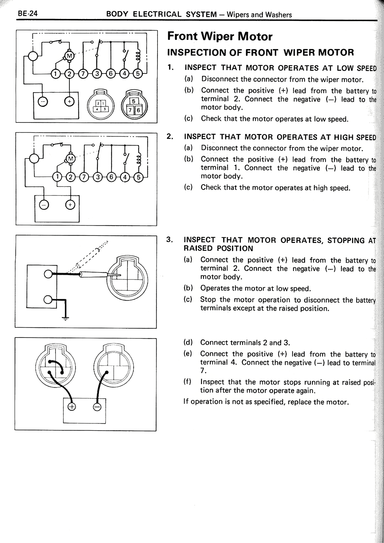 Front Wiper Motor — MK2 Supra Body Electrical System, page 24