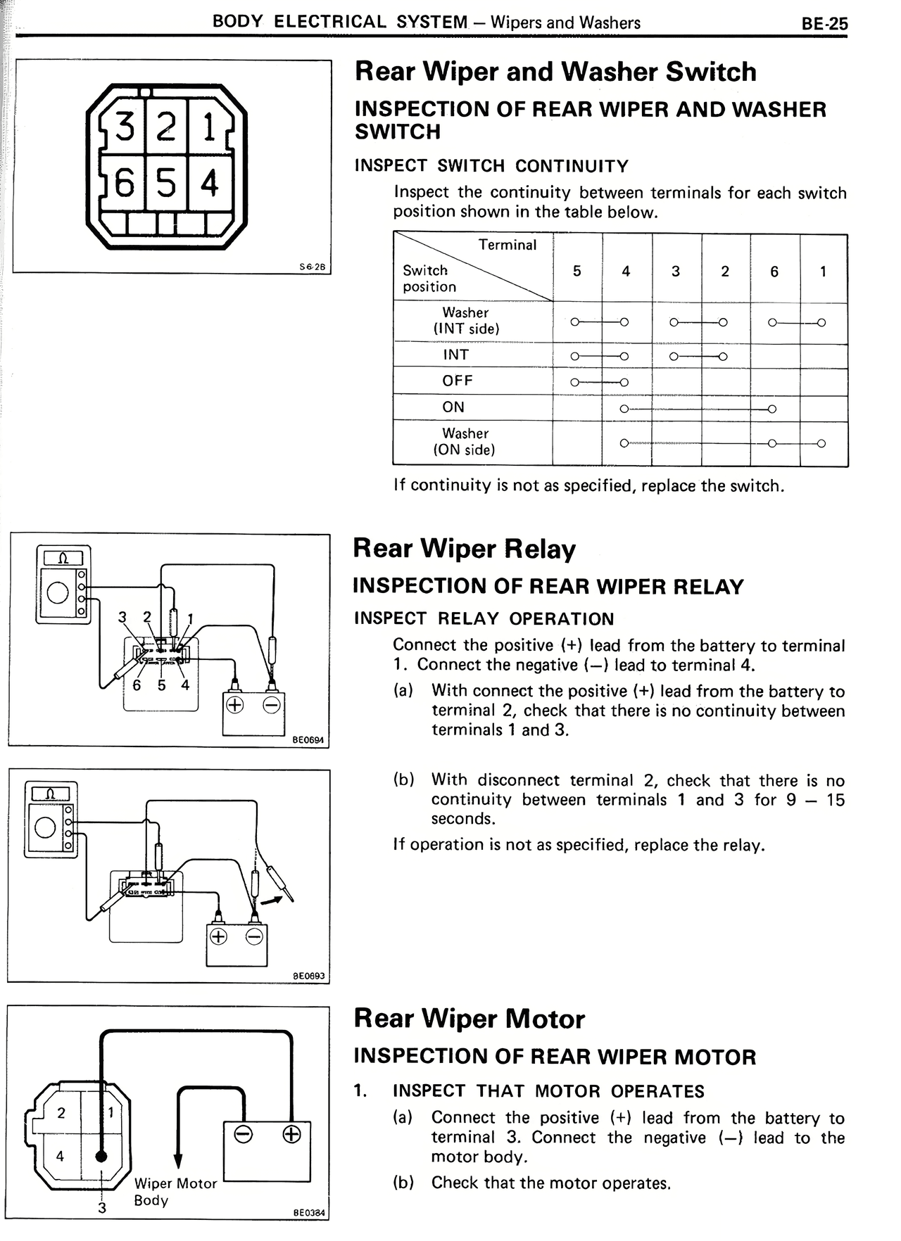 Rear Wiper and Washer Switch — MK2 Supra Body Electrical System, page 25
