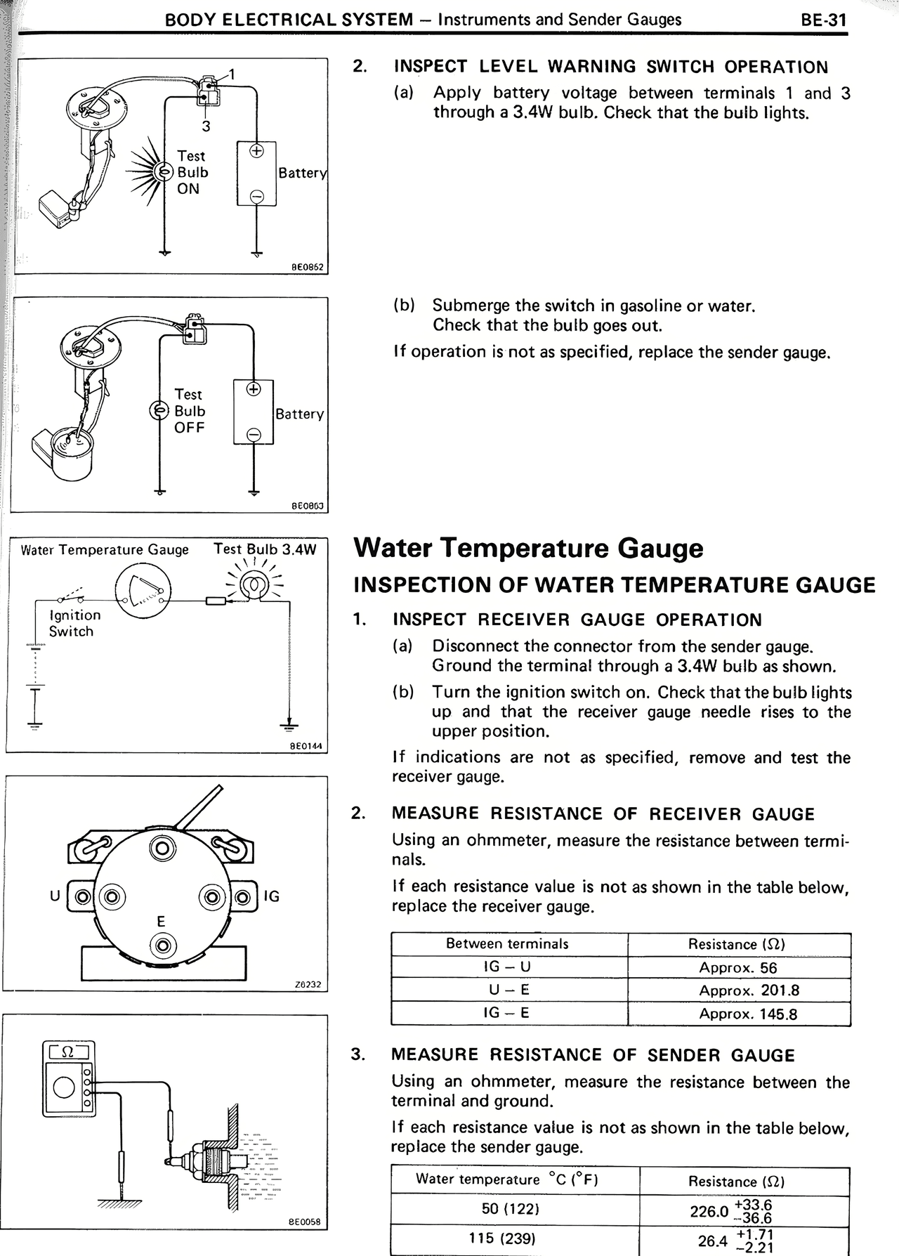 Body Electrical System — MK2 Supra Body Electrical System, page 31