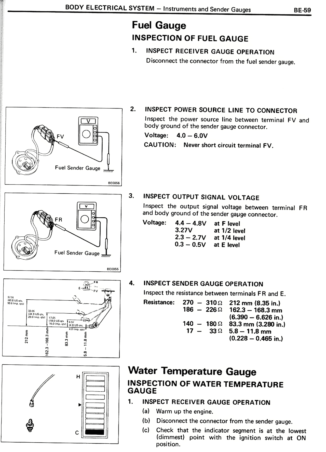 Fuel Gauge Inspection of Fuel Gauge — MK2 Supra Body Electrical System, page 59