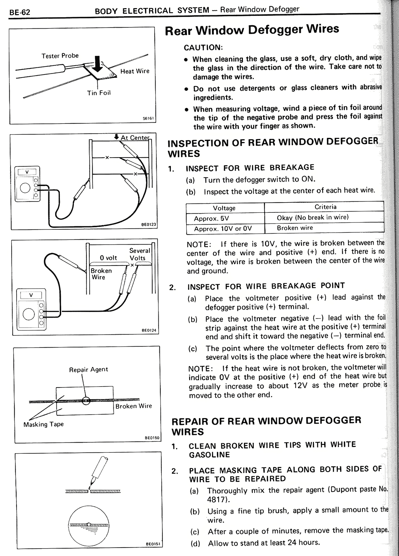Rear Window Defogger Wires — MK2 Supra Body Electrical System, page 62