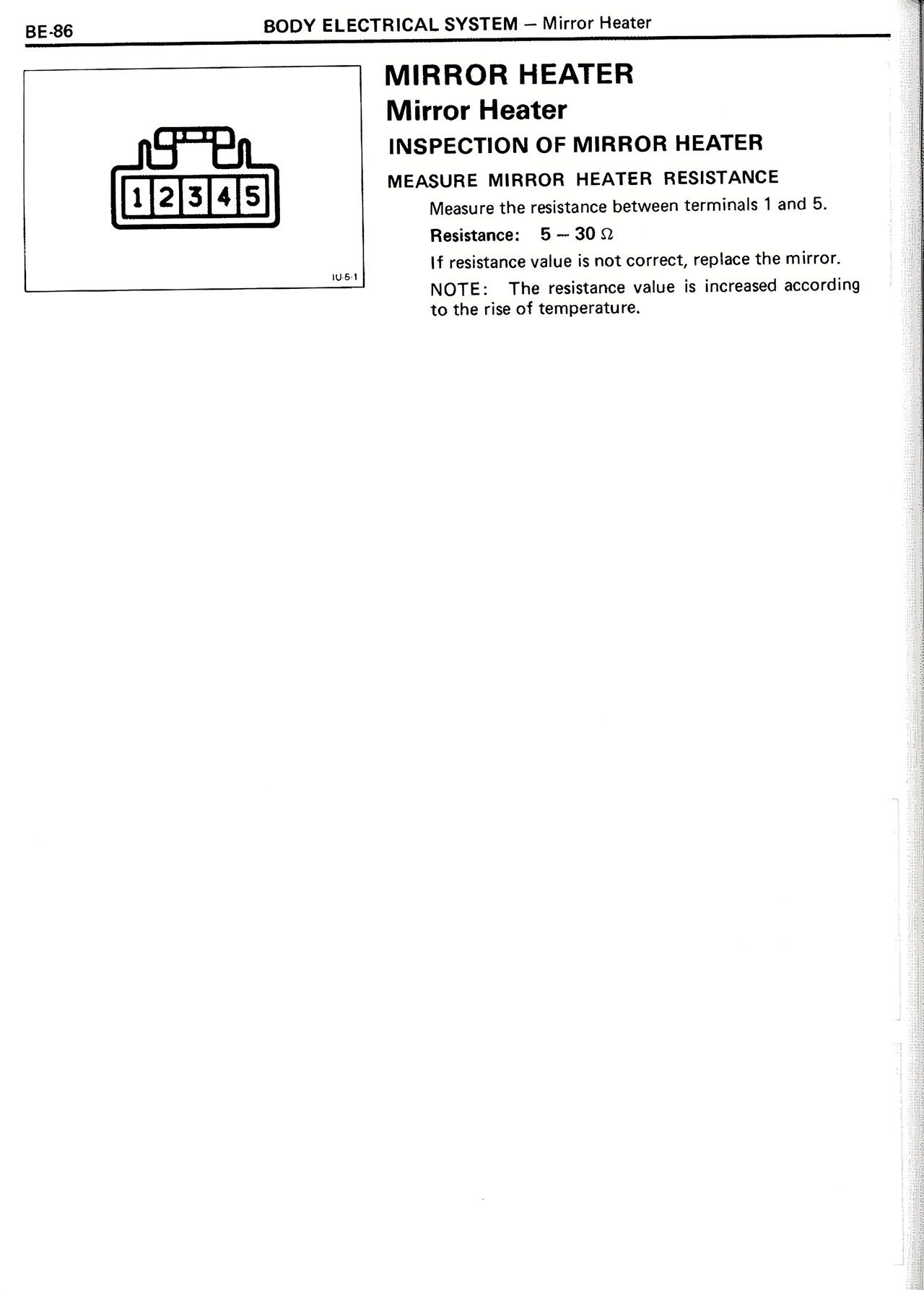 Mirror Heater — MK2 Supra Body Electrical System, page 86