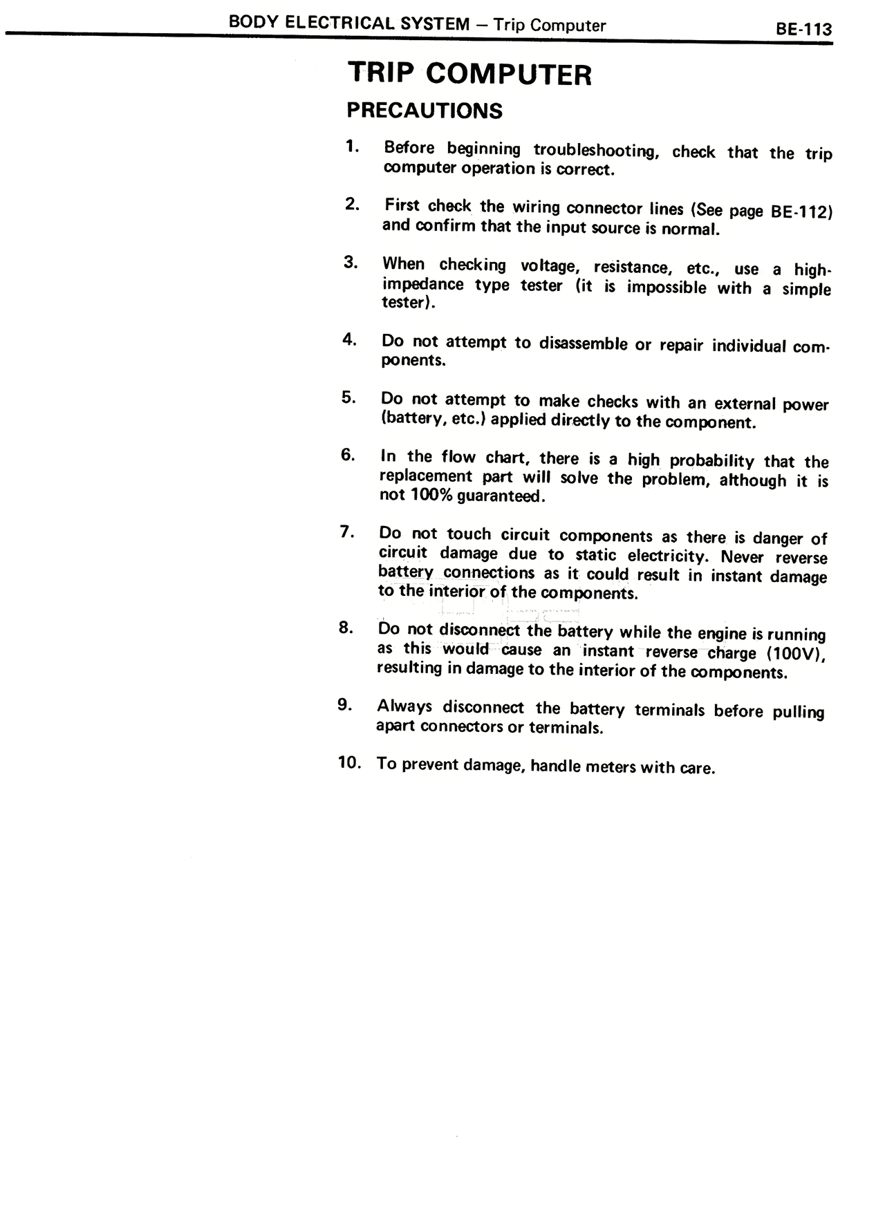 Trip Computer — MK2 Supra Body Electrical System, page 113