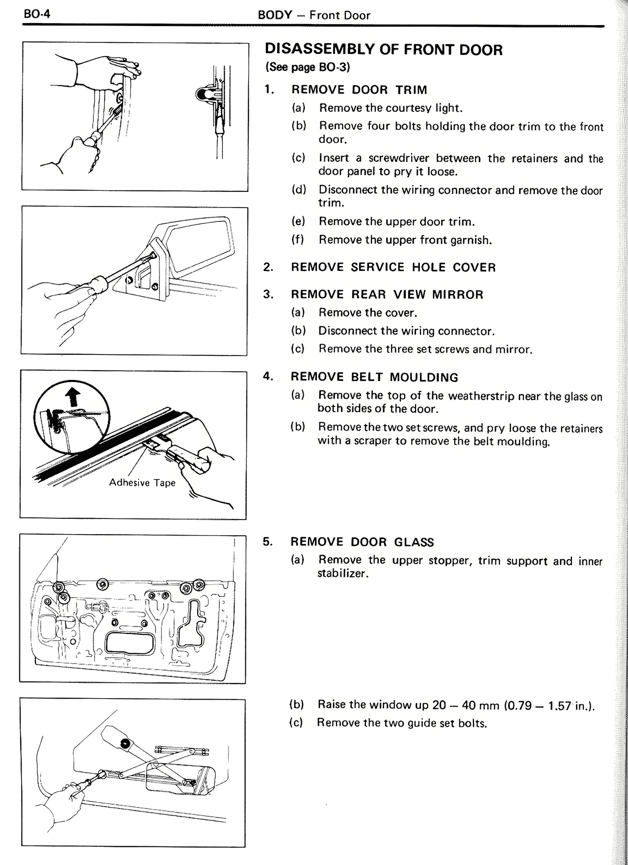 Disassembly of Front Door — MK2 Supra Body, page 4