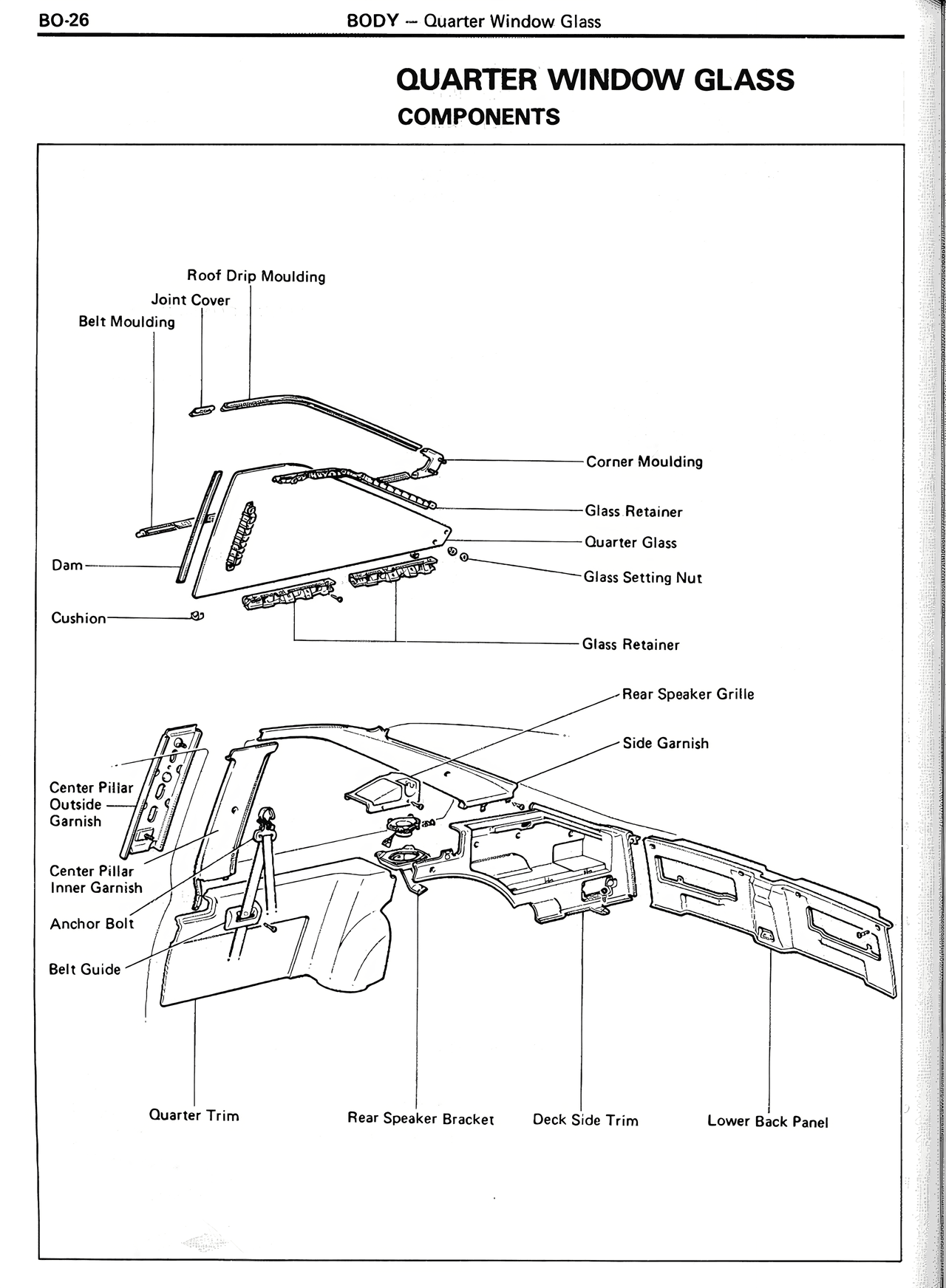 Quarter Window Glass Components — MK2 Supra Body, page 26