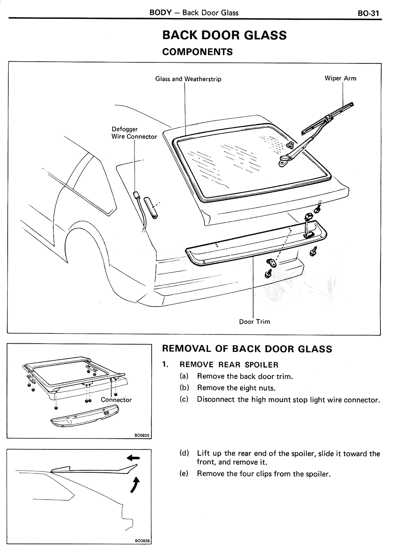 Back Door Glass — MK2 Supra Body, page 31