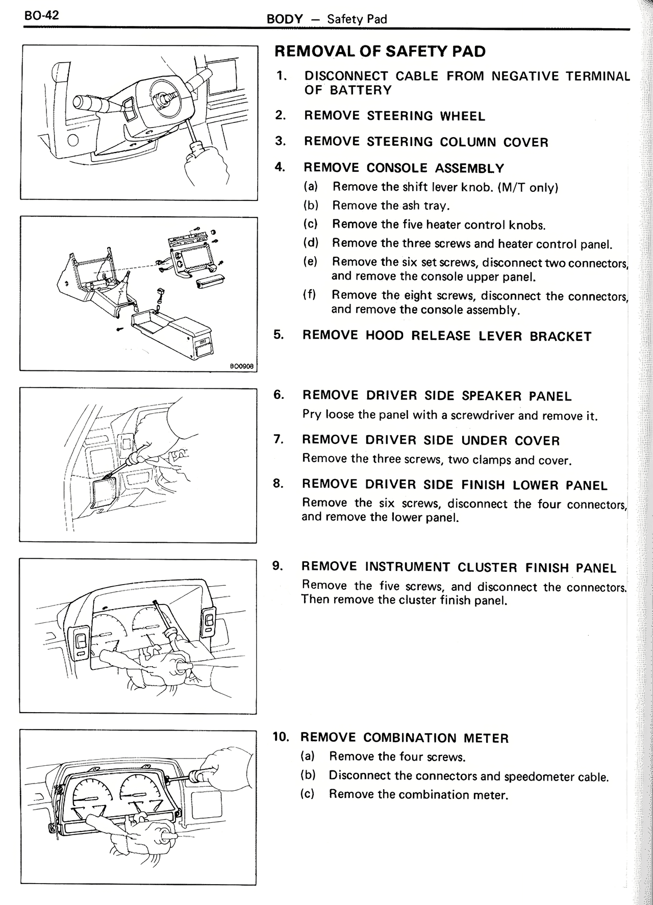 Removal of Safety Pad — MK2 Supra Body, page 42