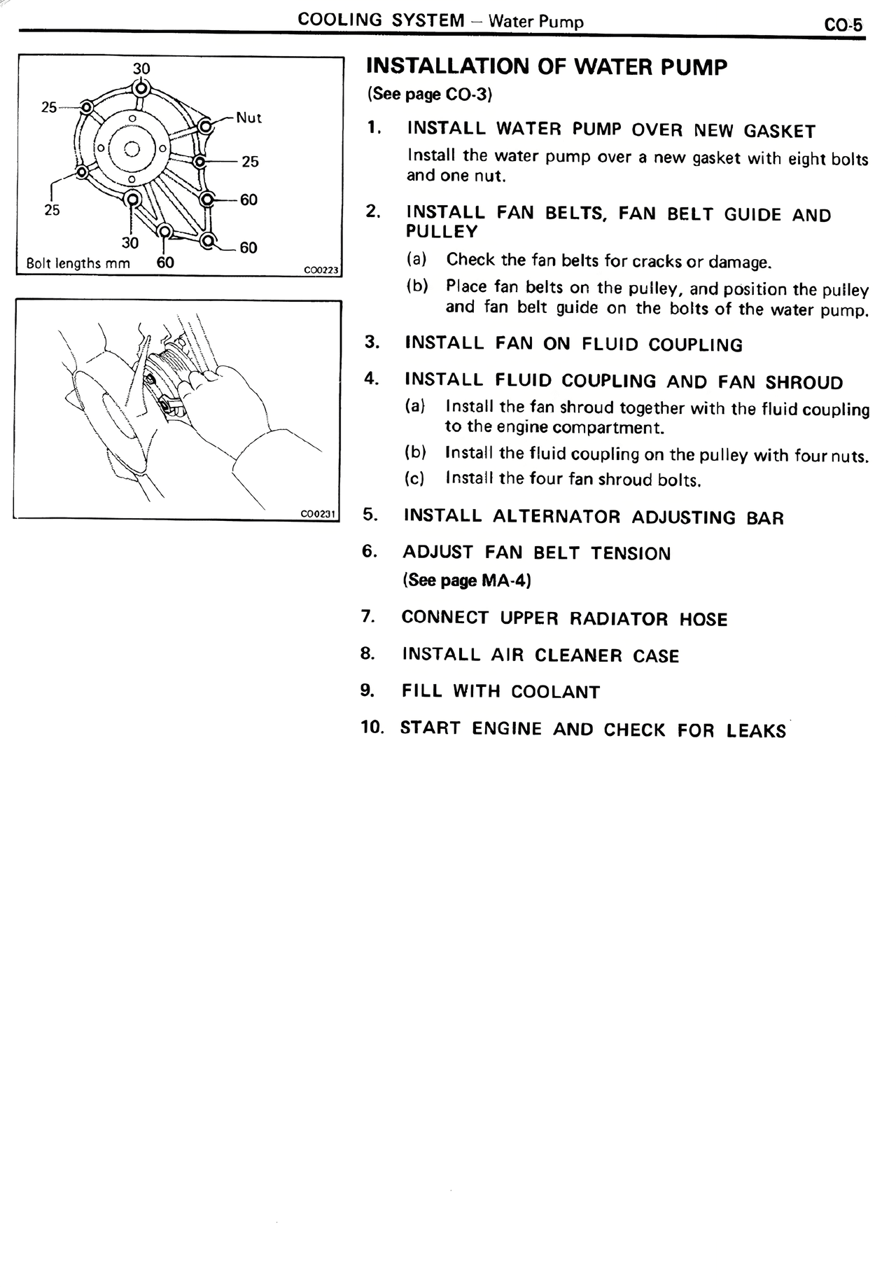 Installation of Water Pump — MK2 Supra Cooling System, page 5