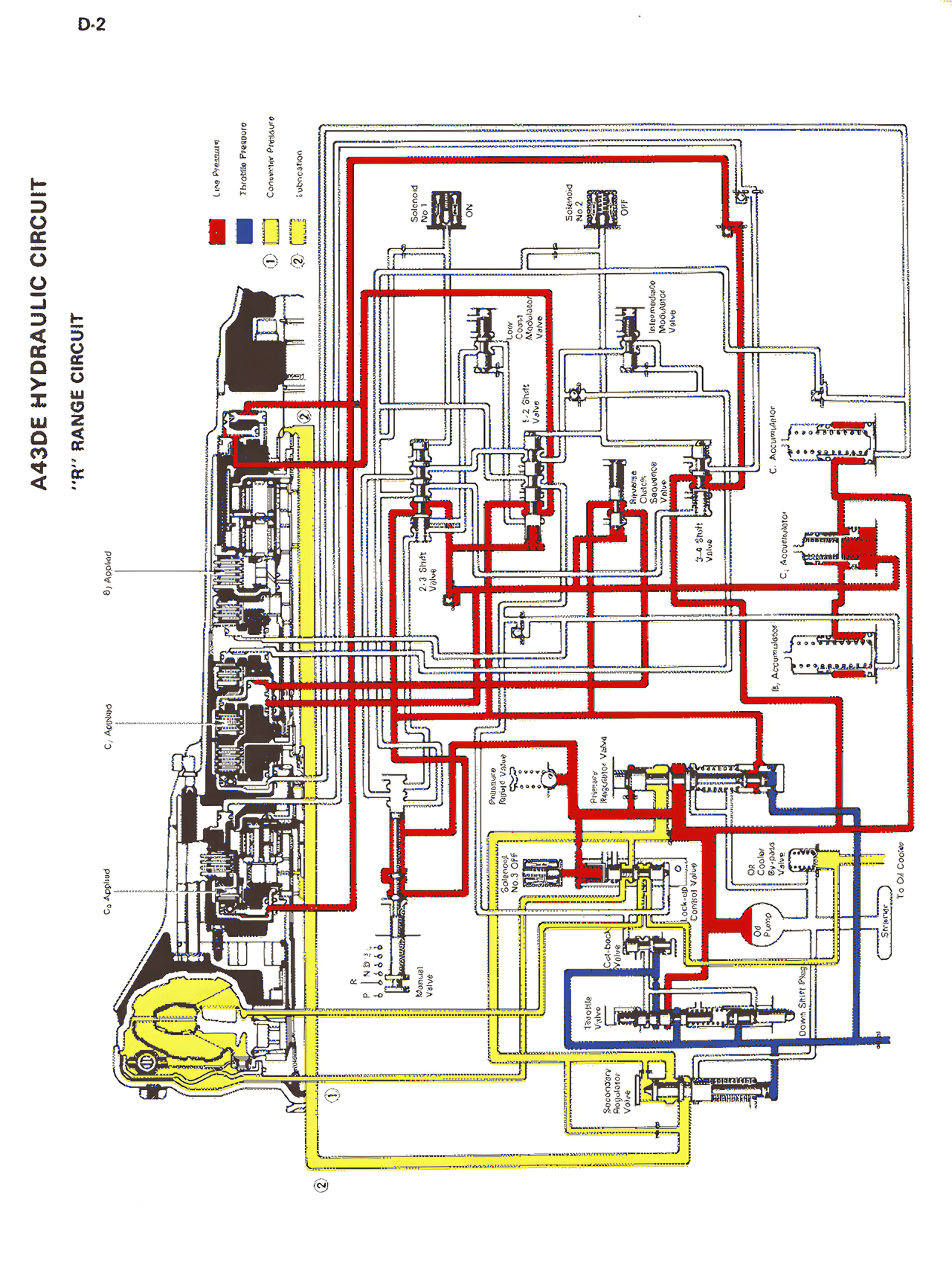 "r" Range Circuit — MK2 Supra Automatic Transmission Hydraulic Circuit, page 2