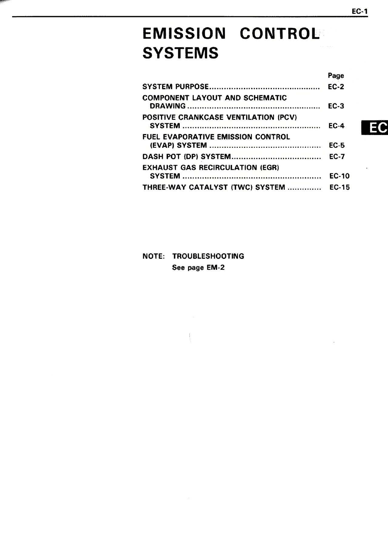 Emission Control Systems — MK2 Supra Emission Control Systems, page 1