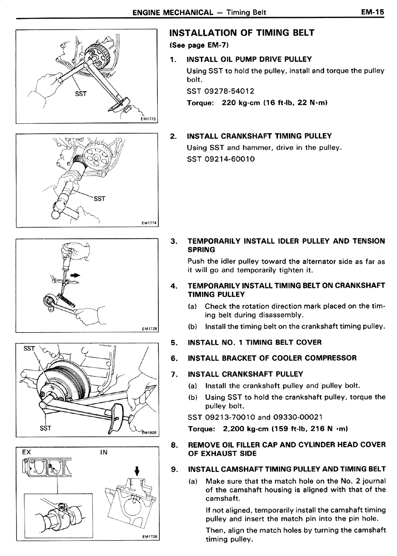 Installation of Timing Belt — MK2 Supra Engine Mechanical, page 15