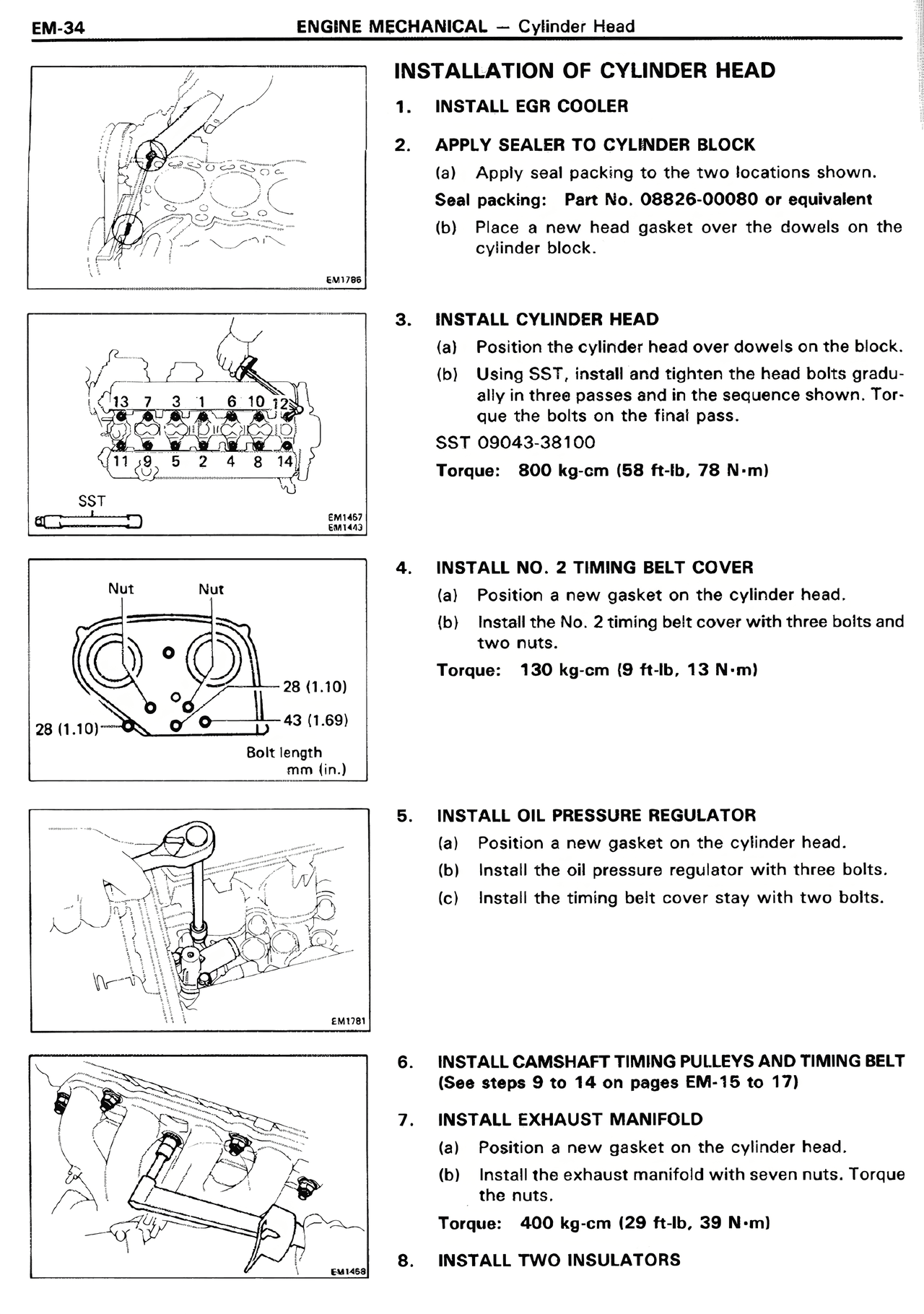 Installation of Cylinder Head — MK2 Supra Engine Mechanical, page 34