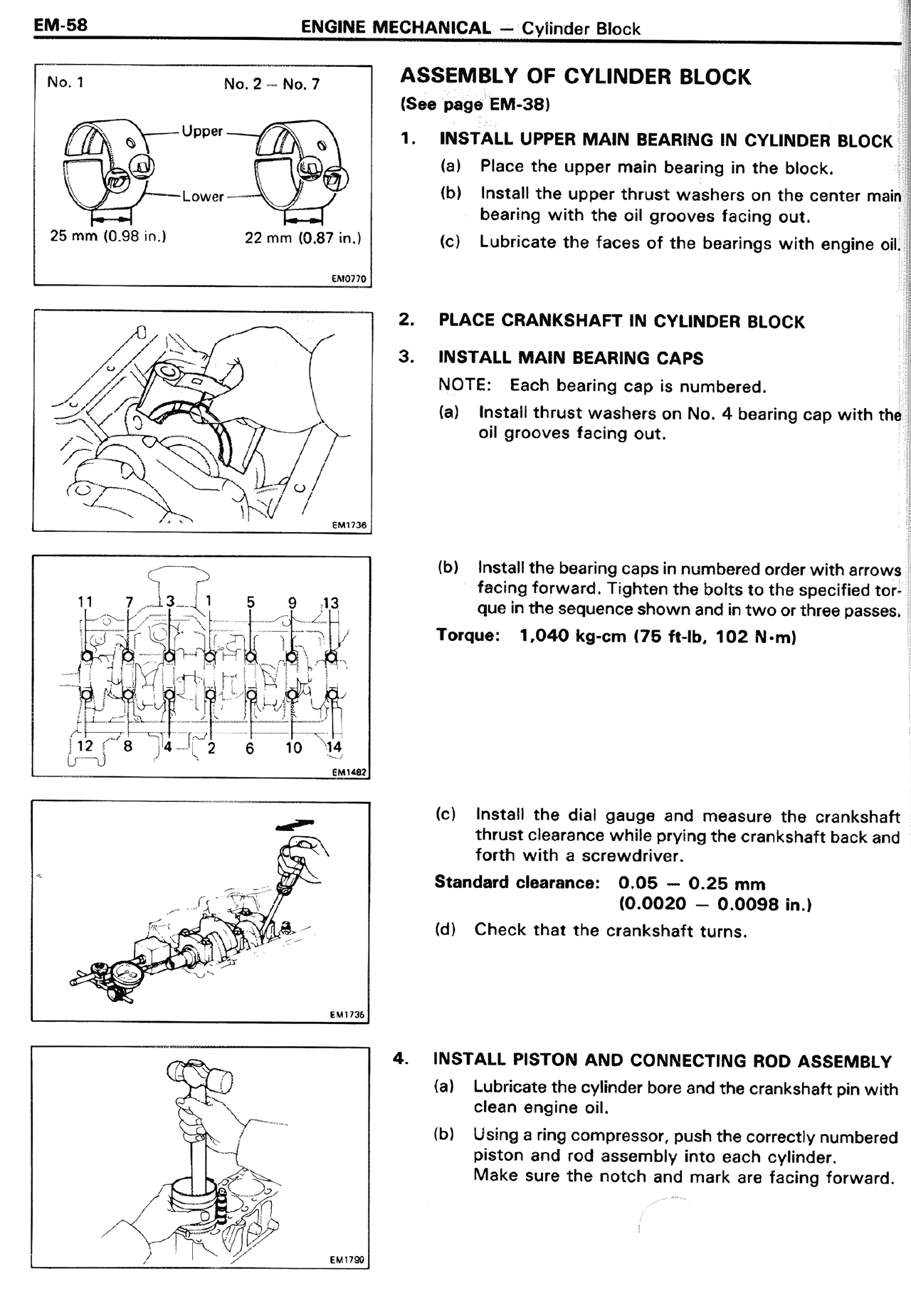 Assembly of Cylinder Block — MK2 Supra Engine Mechanical, page 58