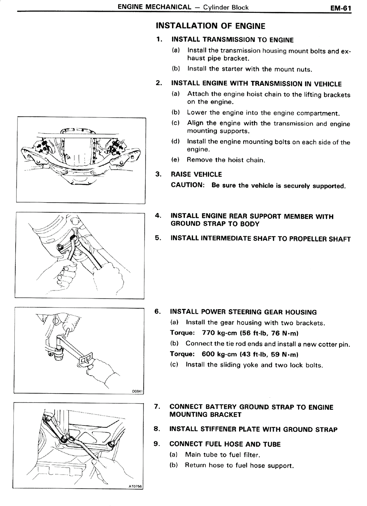 Installation of Engine — MK2 Supra Engine Mechanical, page 61