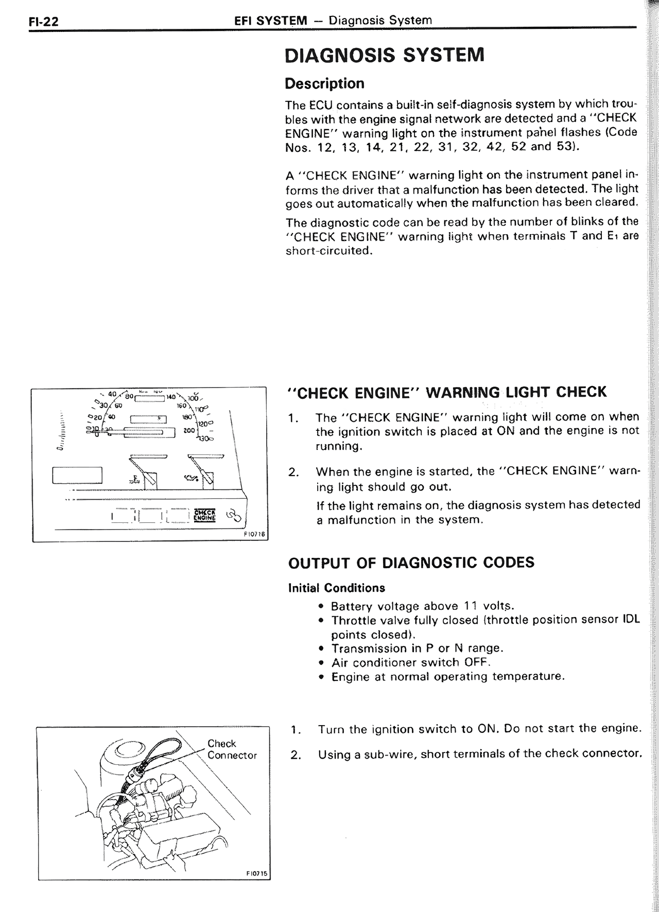 Diagnosis System — MK2 Supra EFI System, page 22