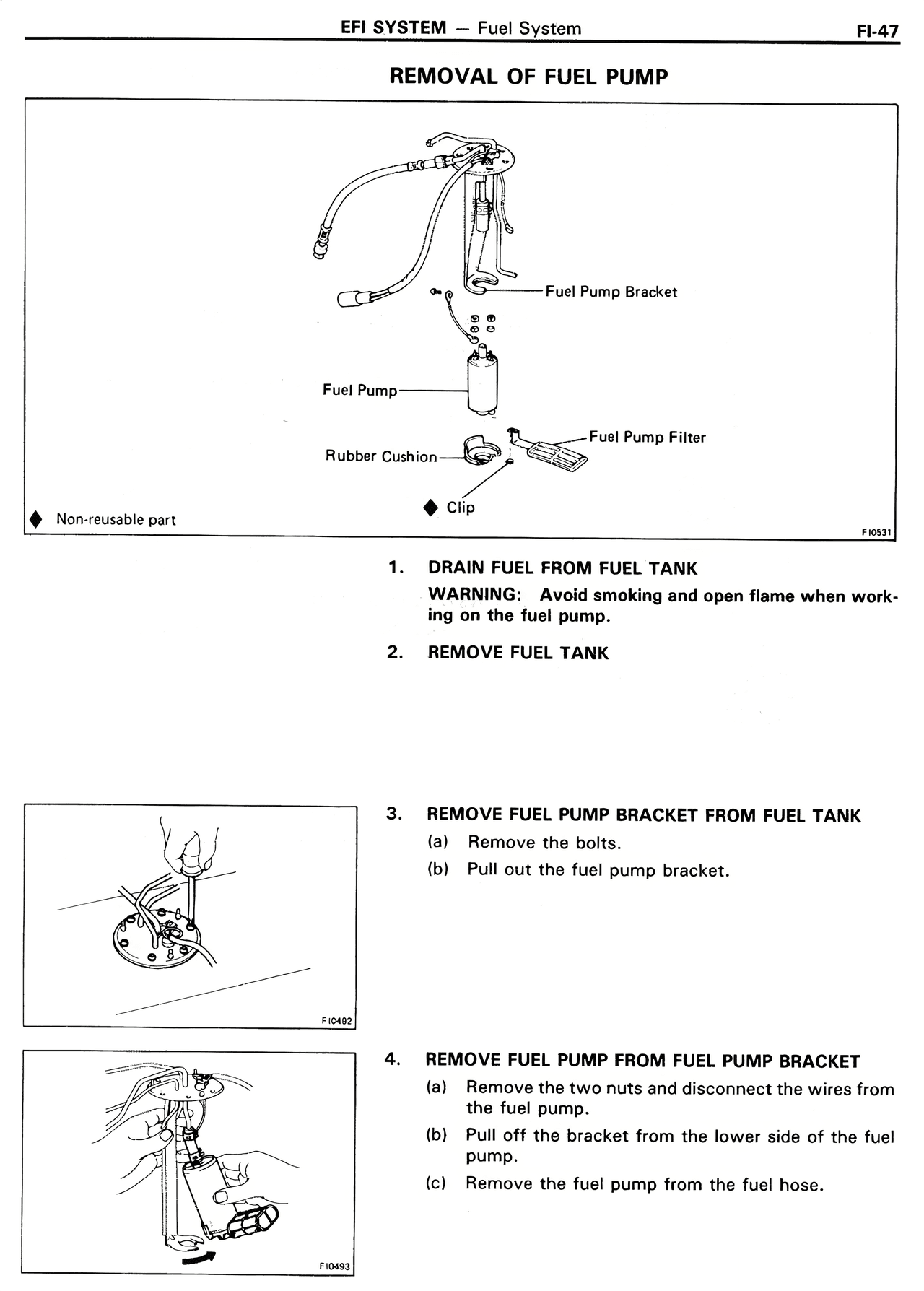 Removal of Fuel Pump — MK2 Supra EFI System, page 47
