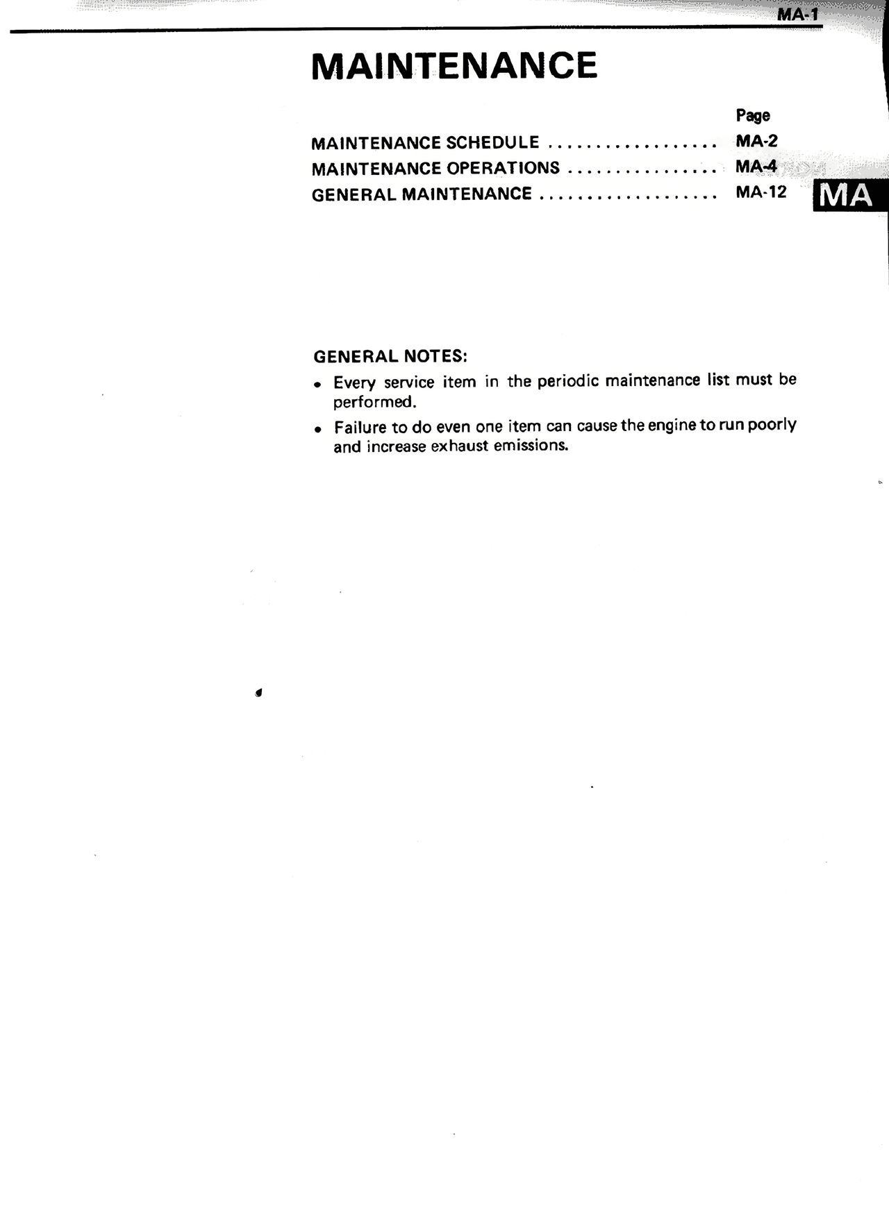 Maintenance — MK2 Supra Maintenance, page 1