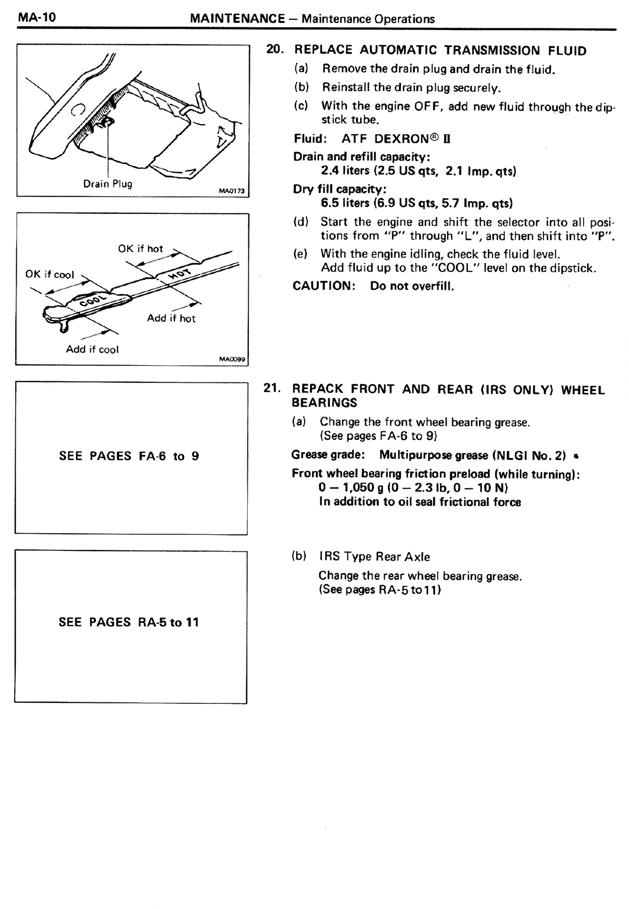 Maintenance — MK2 Supra Maintenance, page 10
