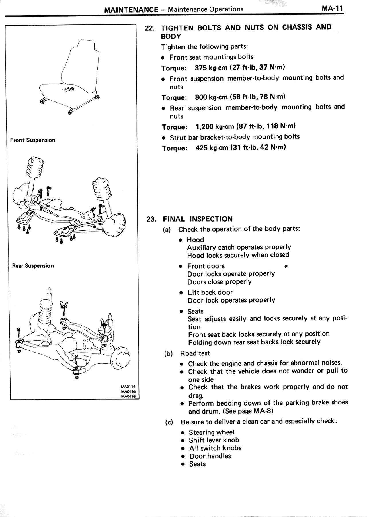 Maintenance — MK2 Supra Maintenance, page 11