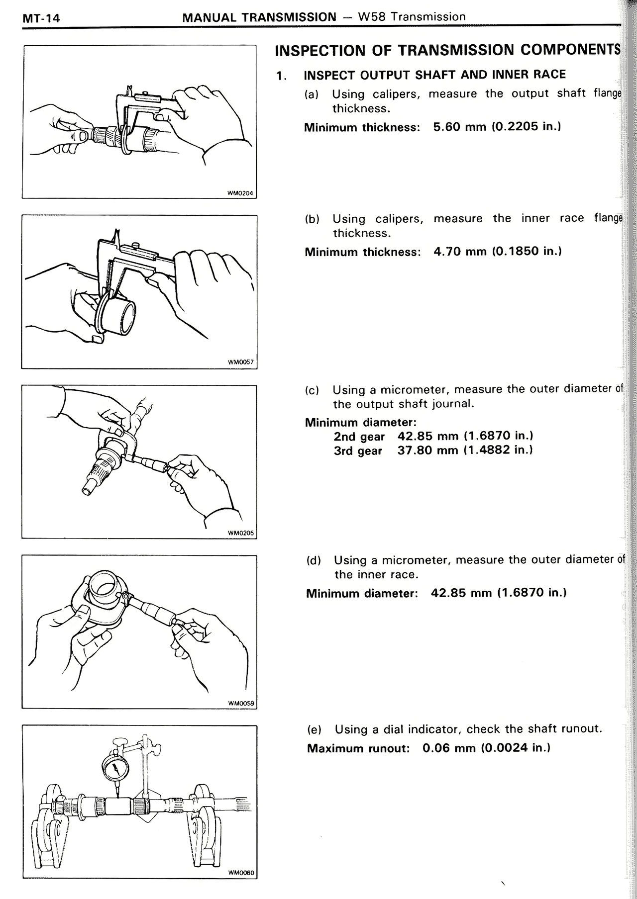 Inspection of Transmission Components — MK2 Supra Manual Transmission, page 14