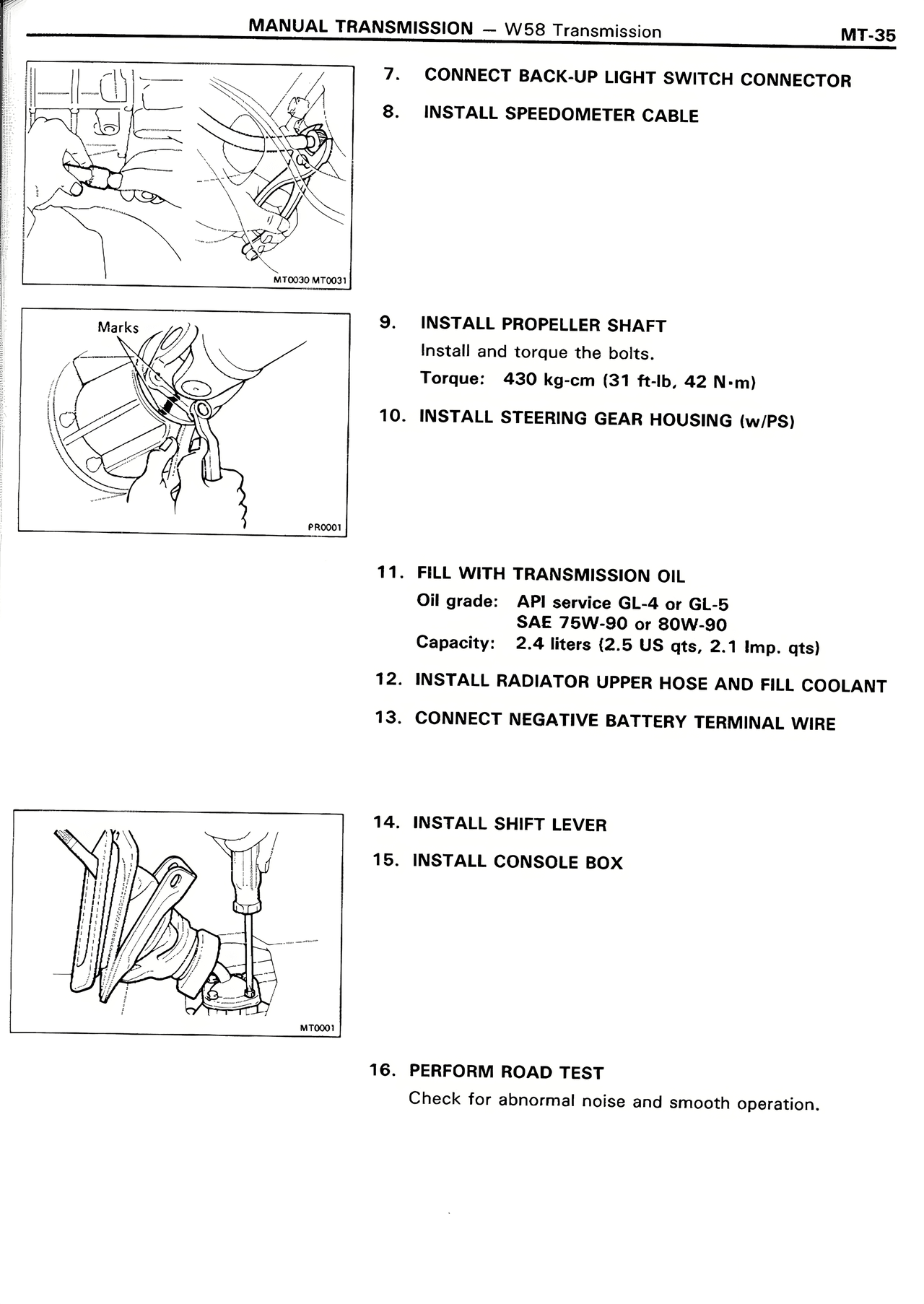 Manual Transmission — MK2 Supra Manual Transmission, page 35
