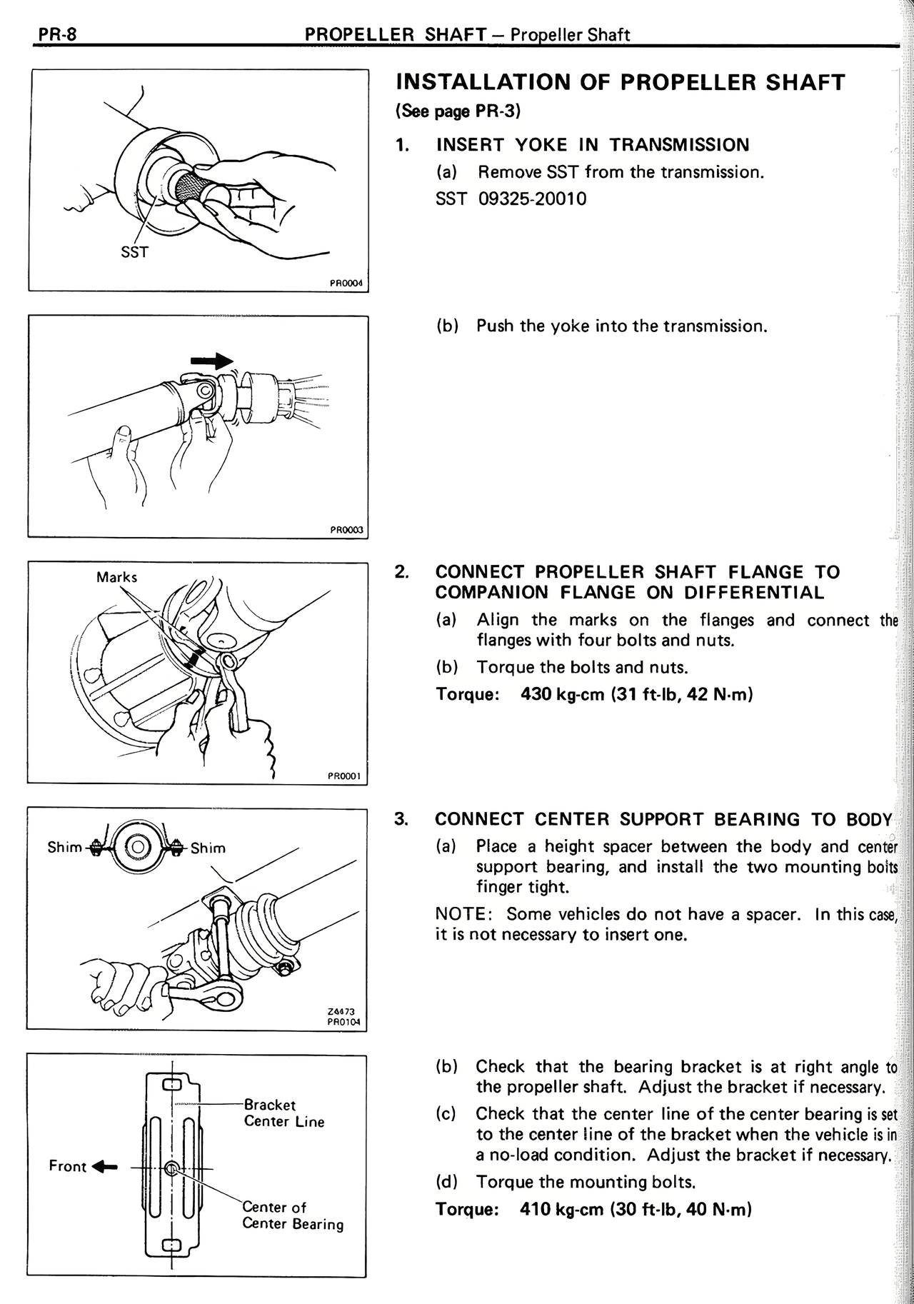 Installation of Propeller Shaft — MK2 Supra Propeller Shaft, page 8
