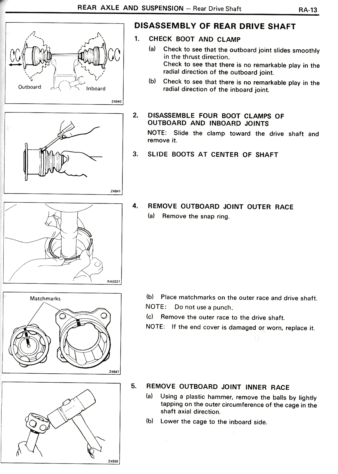 Disassembly of Rear Drive Shaft — MK2 Supra Rear Axle And Suspension, page 13
