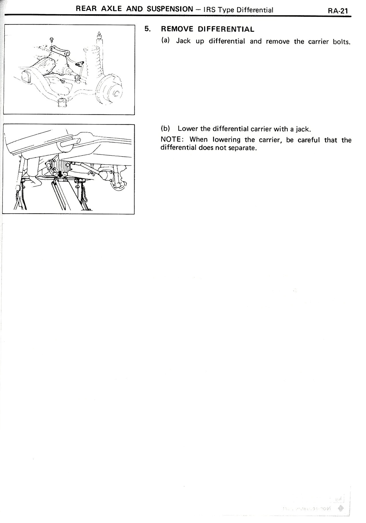 5. Remove Differential — MK2 Supra Rear Axle And Suspension, page 21