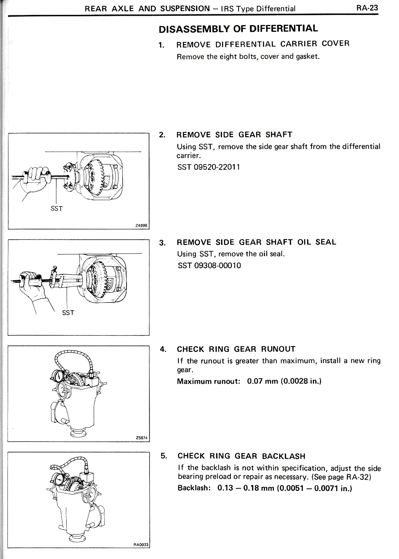 Disassembly of Differential — MK2 Supra Rear Axle And Suspension, page 23