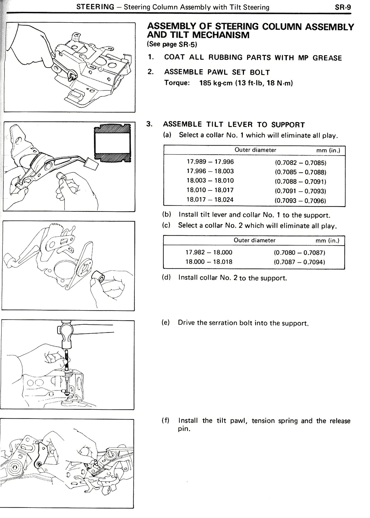 Assembly of Steering Column Assembly and Tilt Mechanism — MK2 Supra Steering, page 9