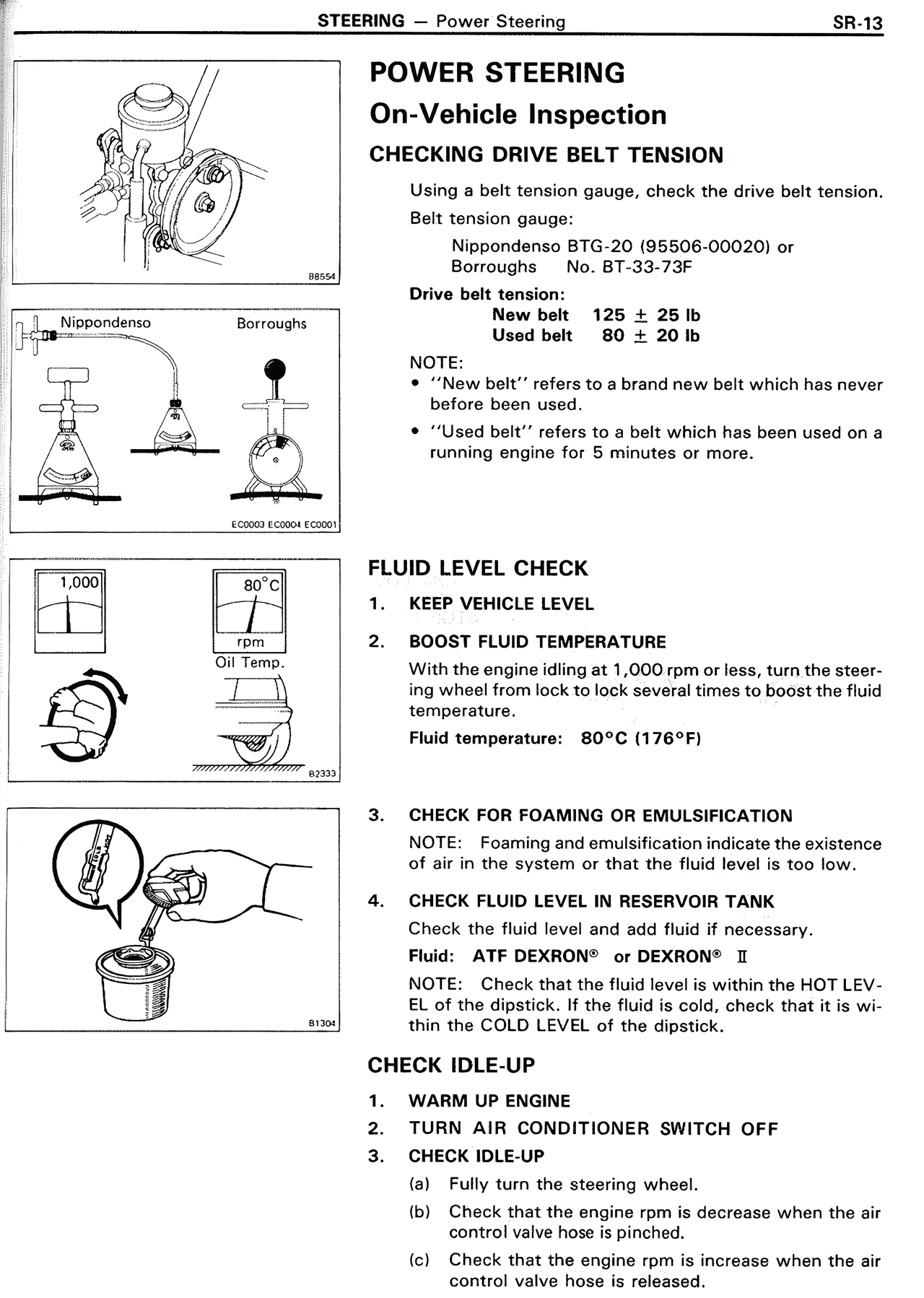 Power Steering On-Vehicle Inspection — MK2 Supra Steering, page 13