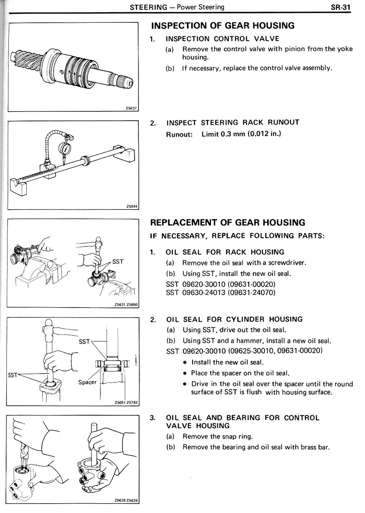 Inspection of Gear Housing — MK2 Supra Steering, page 31