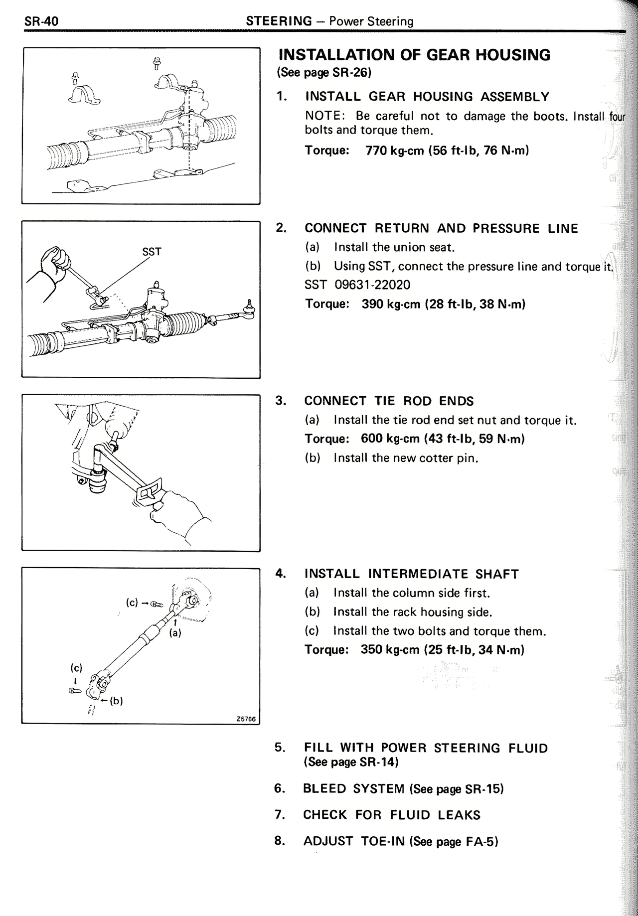 Installation of Gear Housing — MK2 Supra Steering, page 40