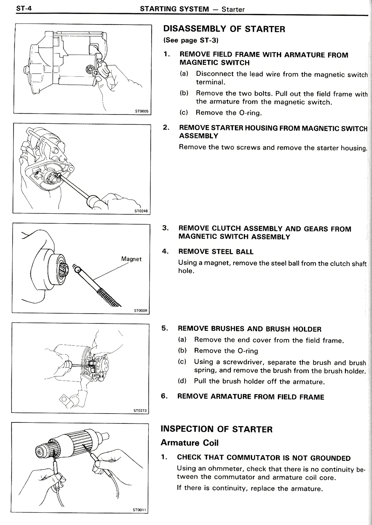 Disassembly of Starter — MK2 Supra Starting System, page 4